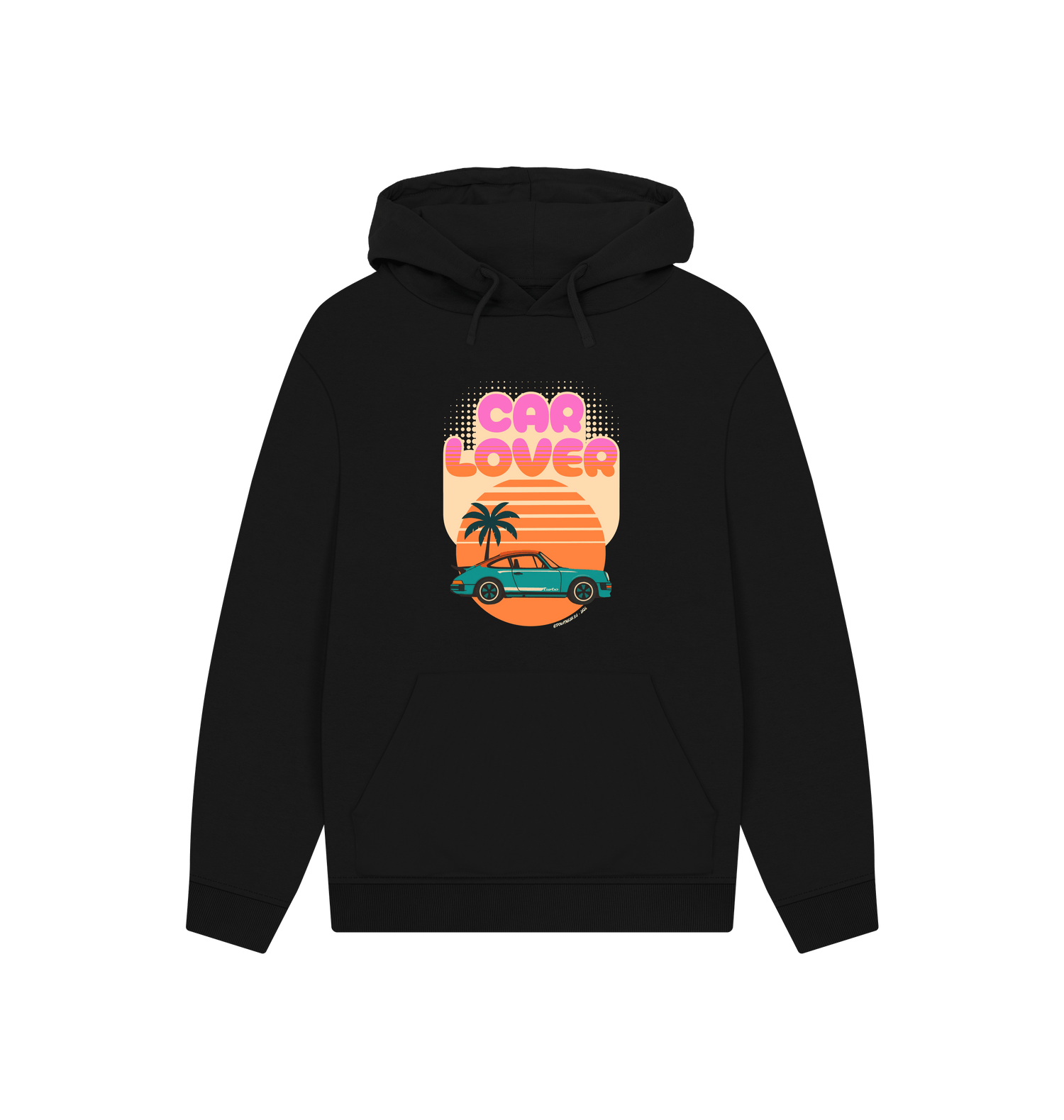 Black Printed Hoody Front