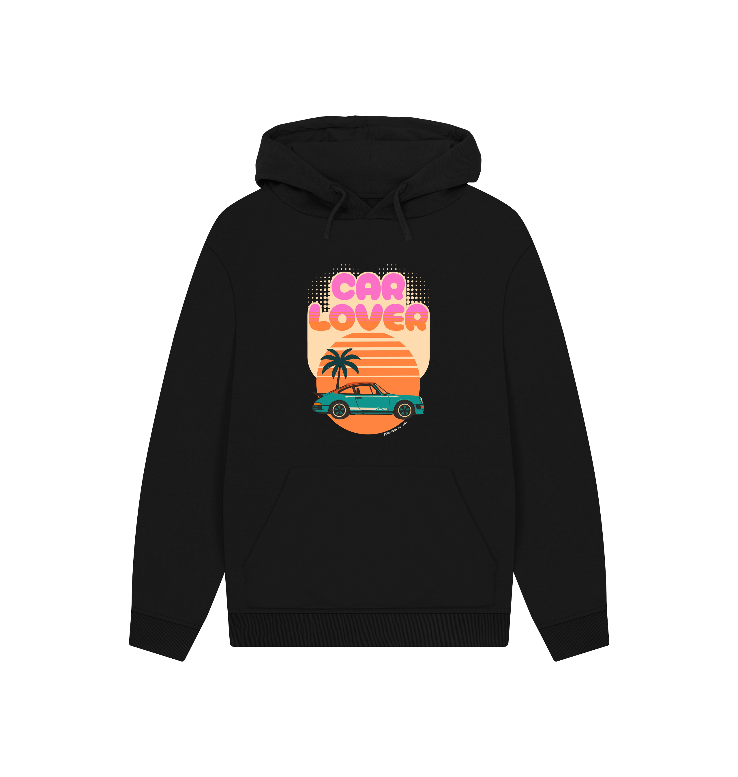 Black Printed Hoody Front