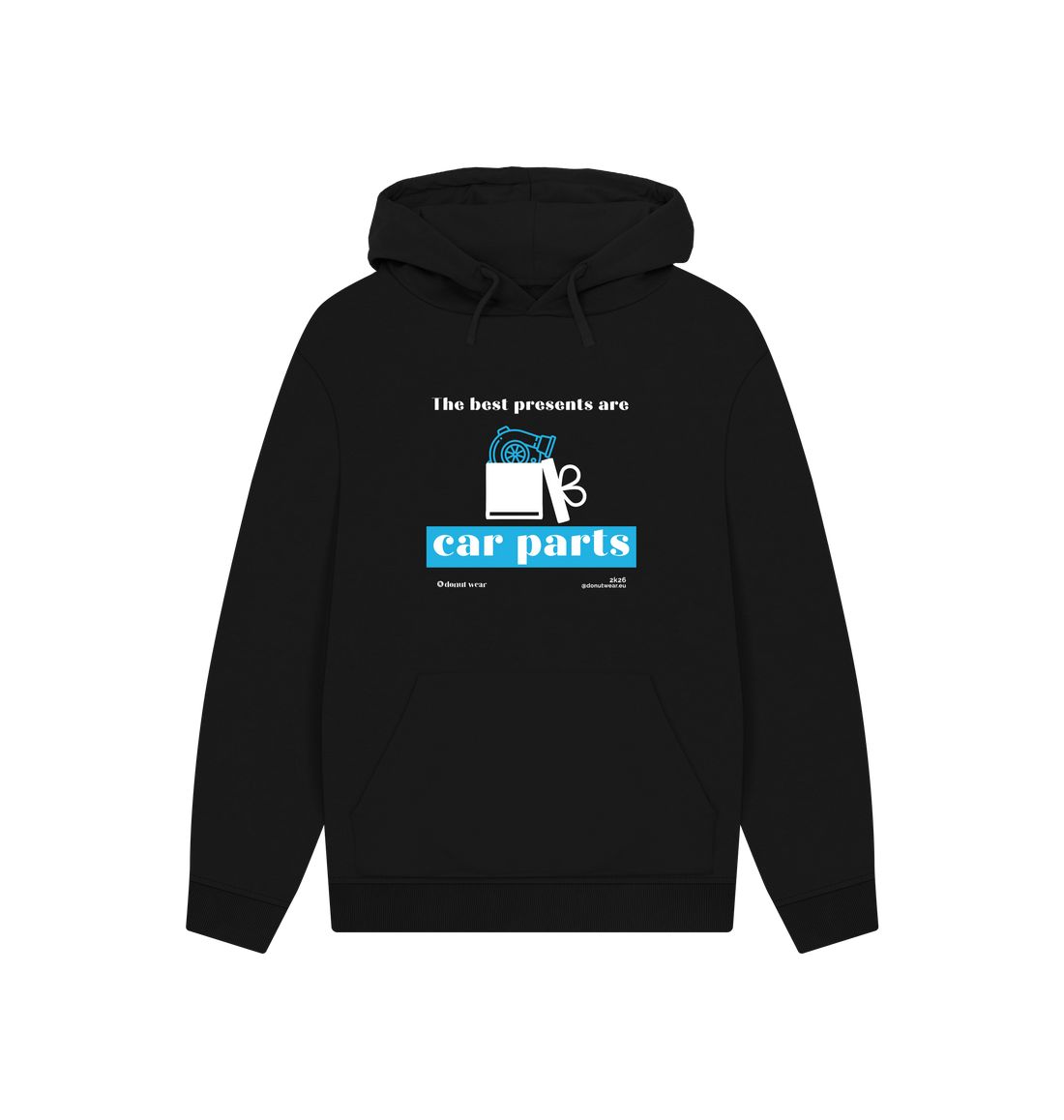 Black Printed Hoody Front