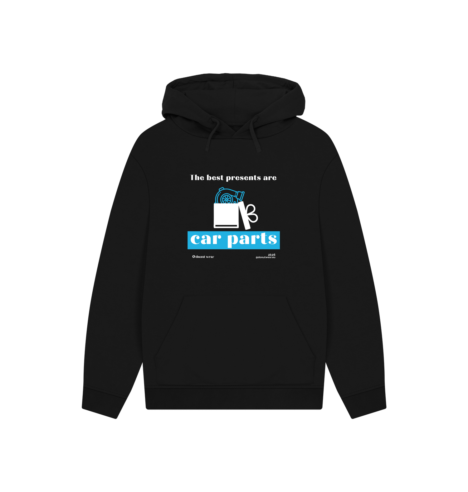 Black Printed Hoody Front