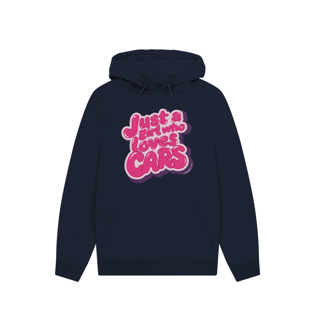 Navy Printed Hoody Front