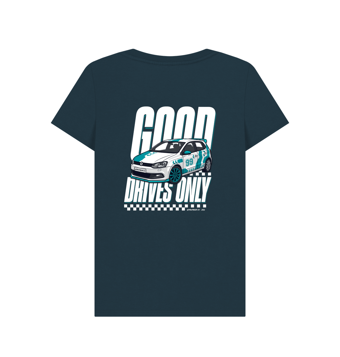 Denim Blue Printed T-shirt Back