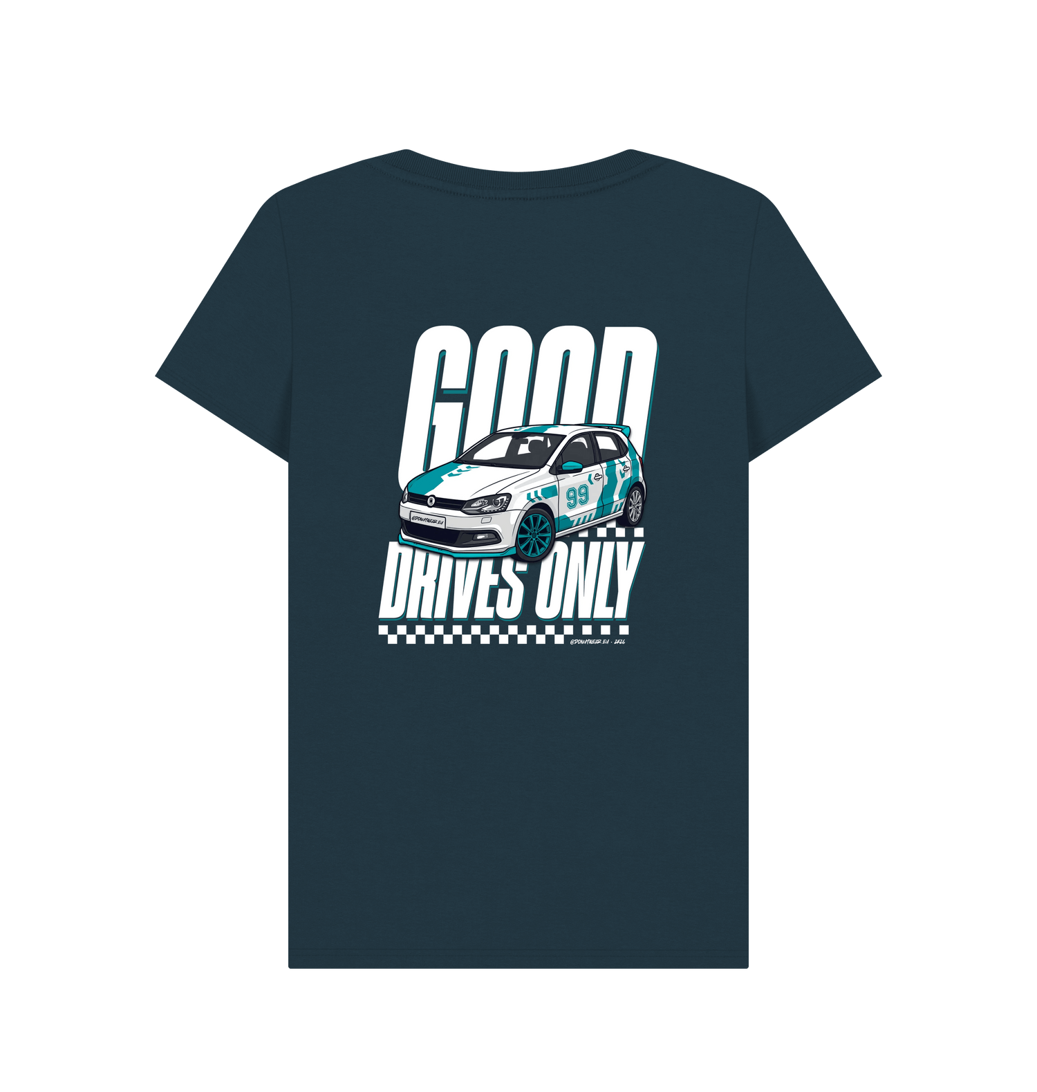 Denim Blue Printed T-shirt Back