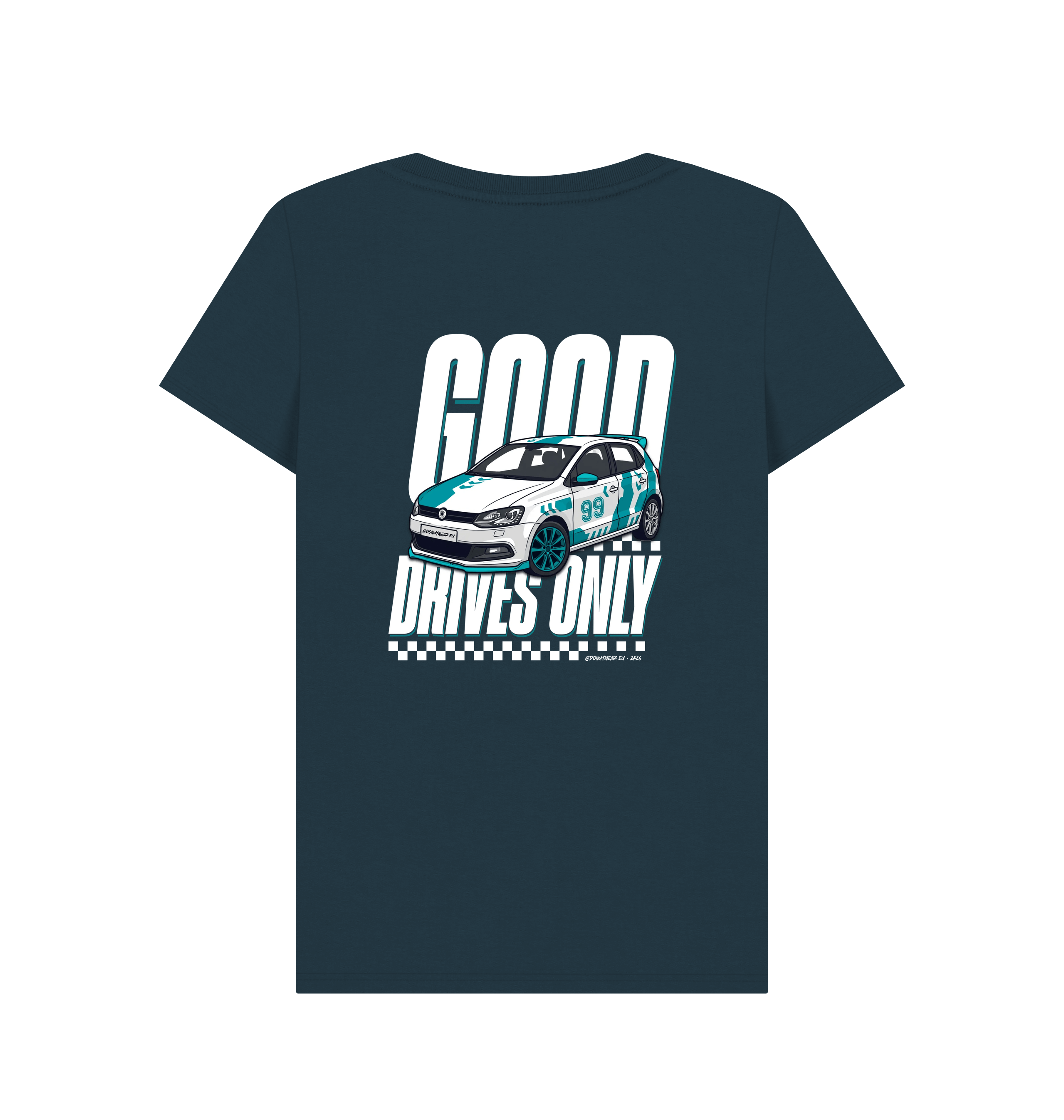Denim Blue Printed T-shirt Back