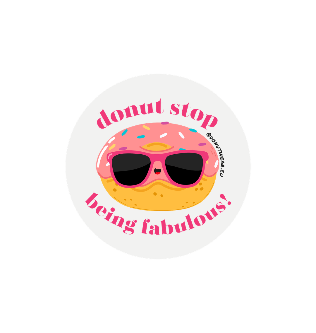 White Printed Circle Sticker