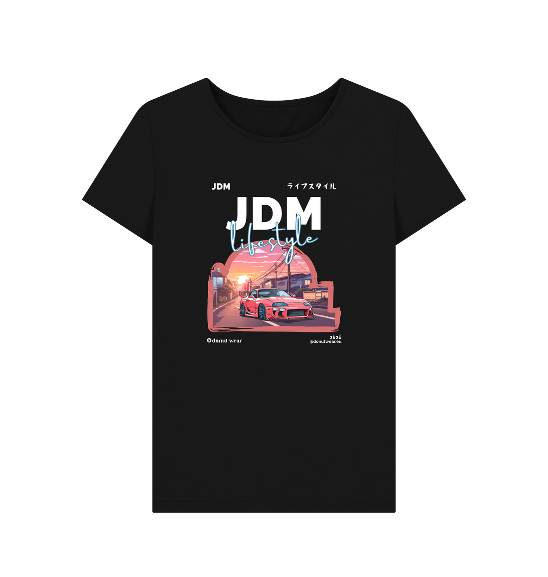 Black Printed T-shirt Front