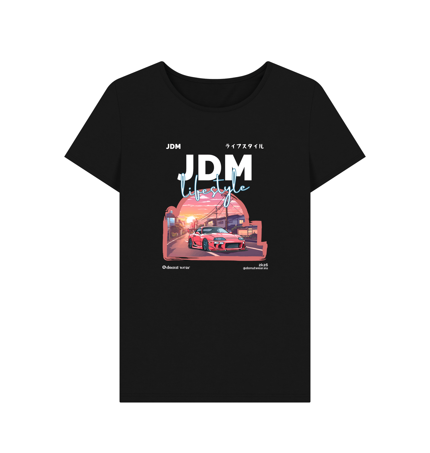 Black Printed T-shirt Front