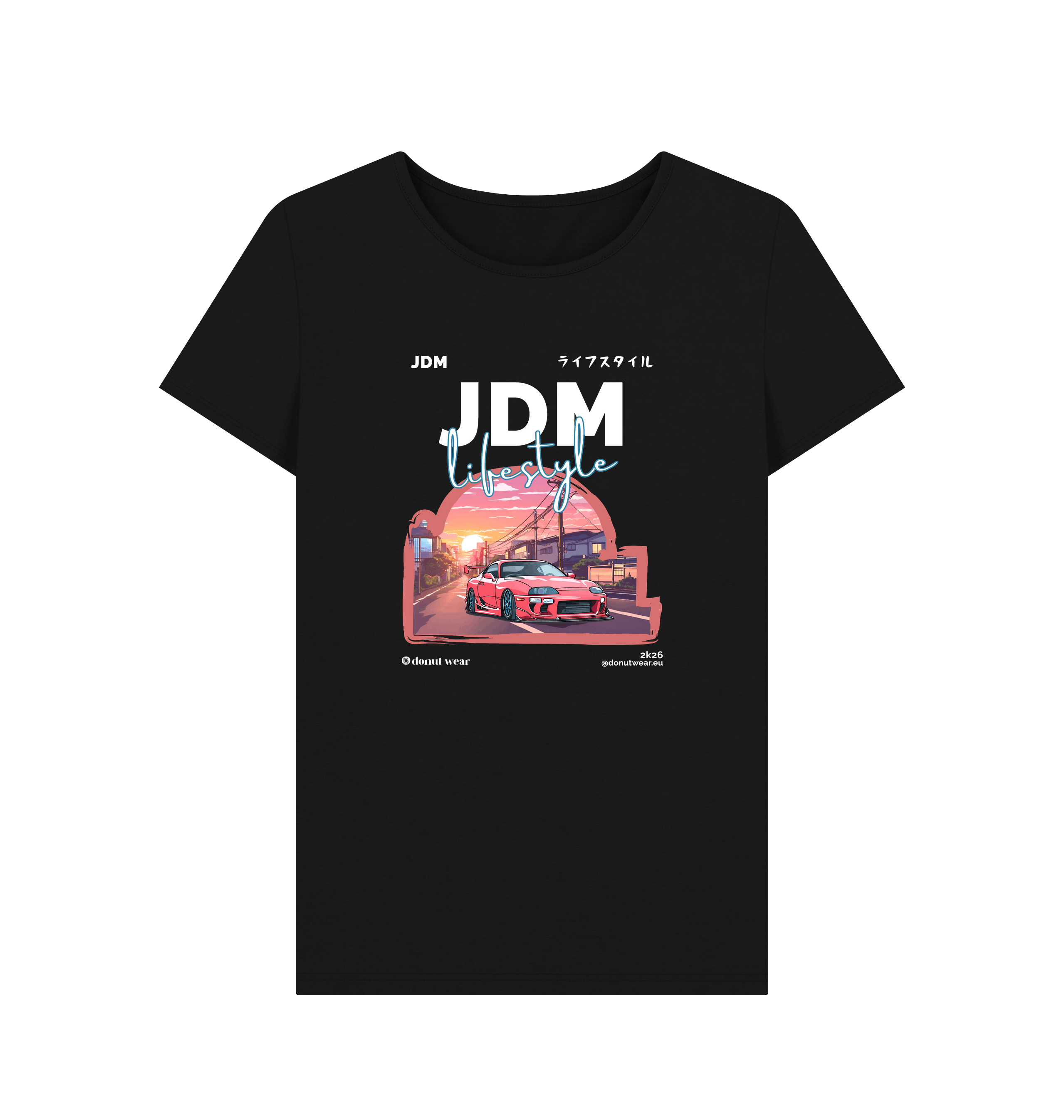 Black Printed T-shirt Front