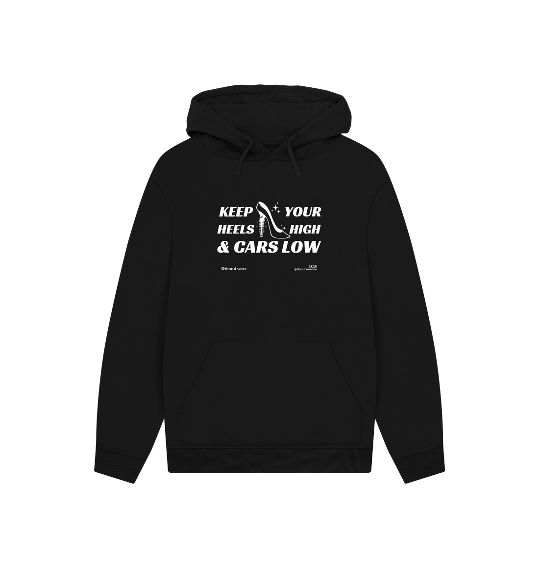 Black Printed Hoody Front
