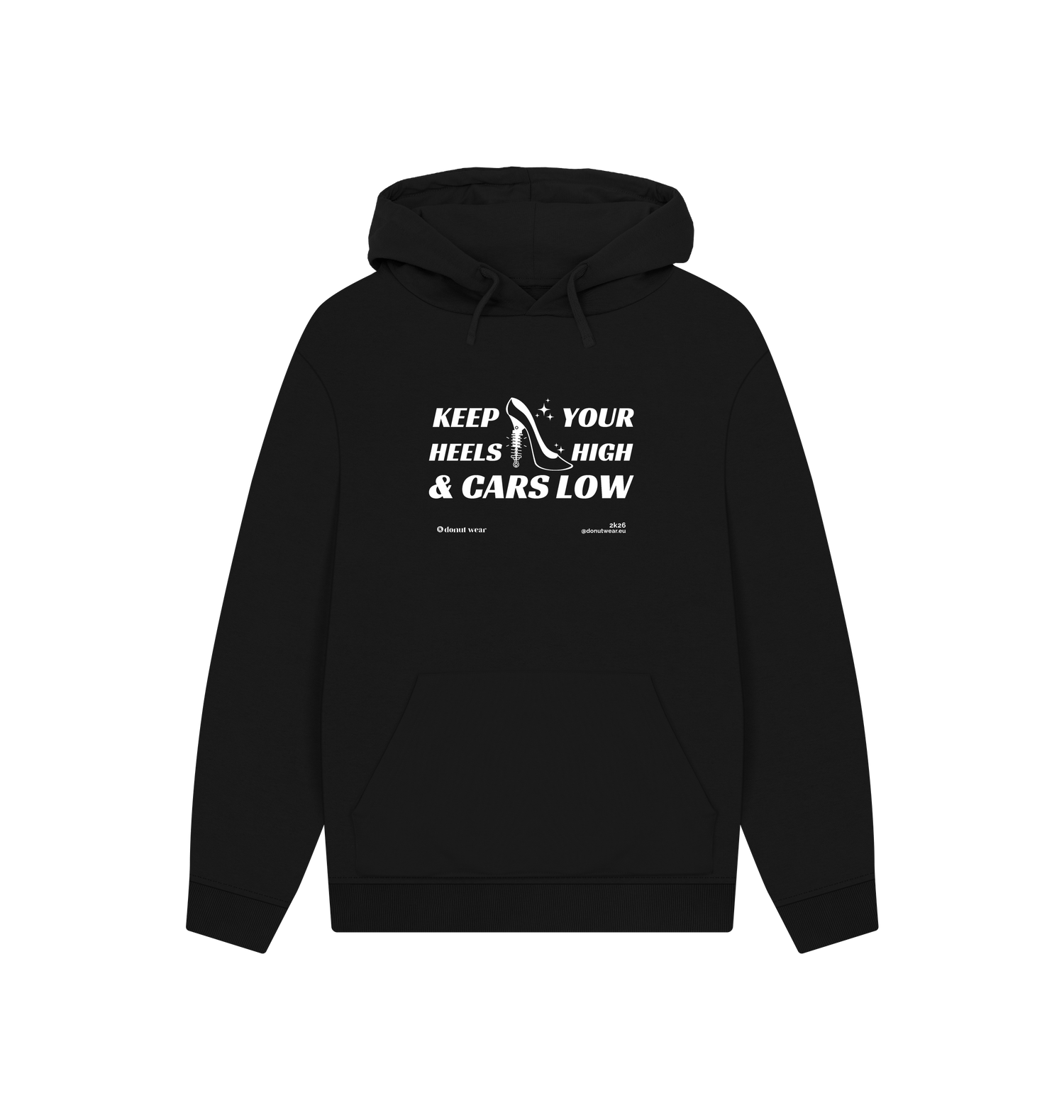Black Printed Hoody Front