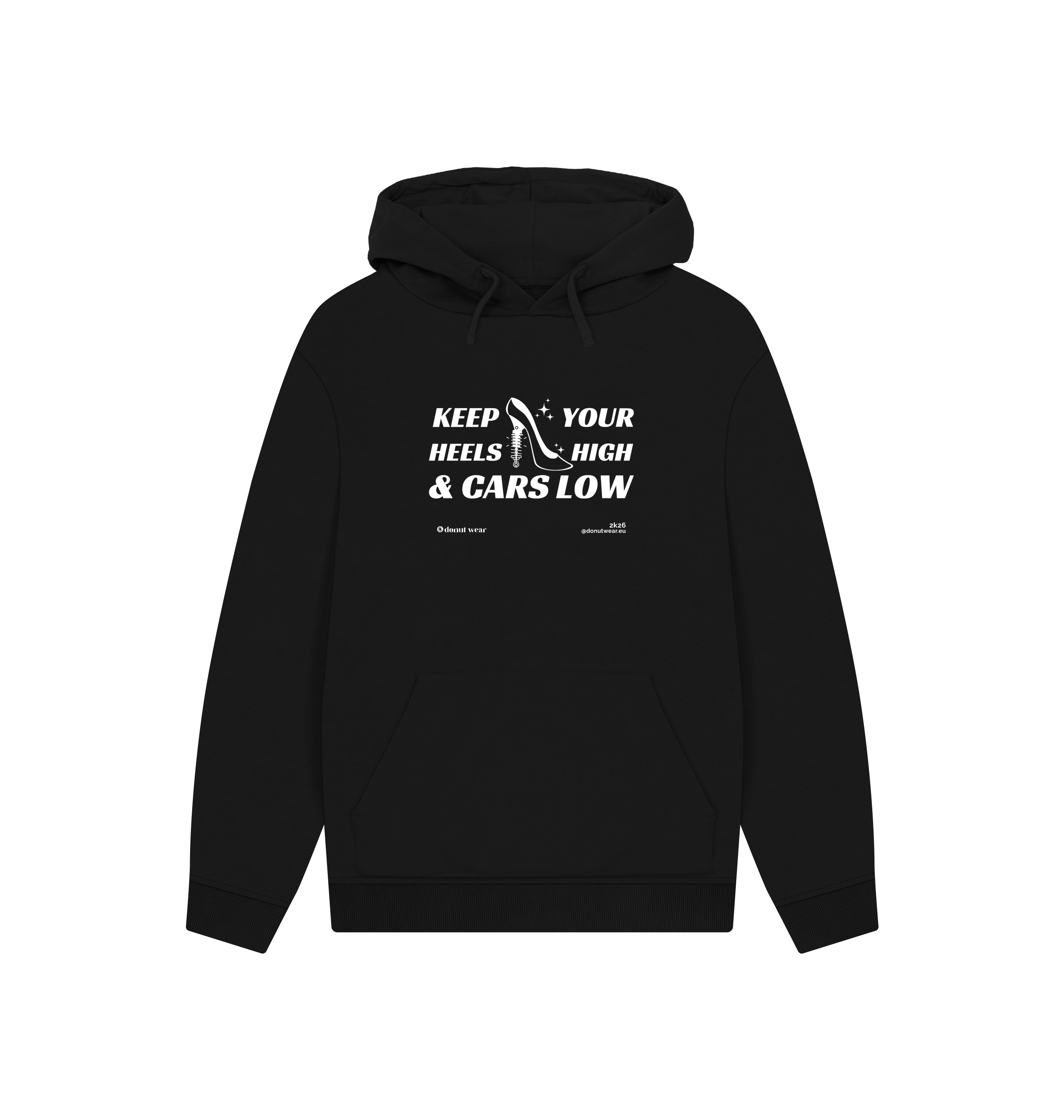 Black Printed Hoody Front