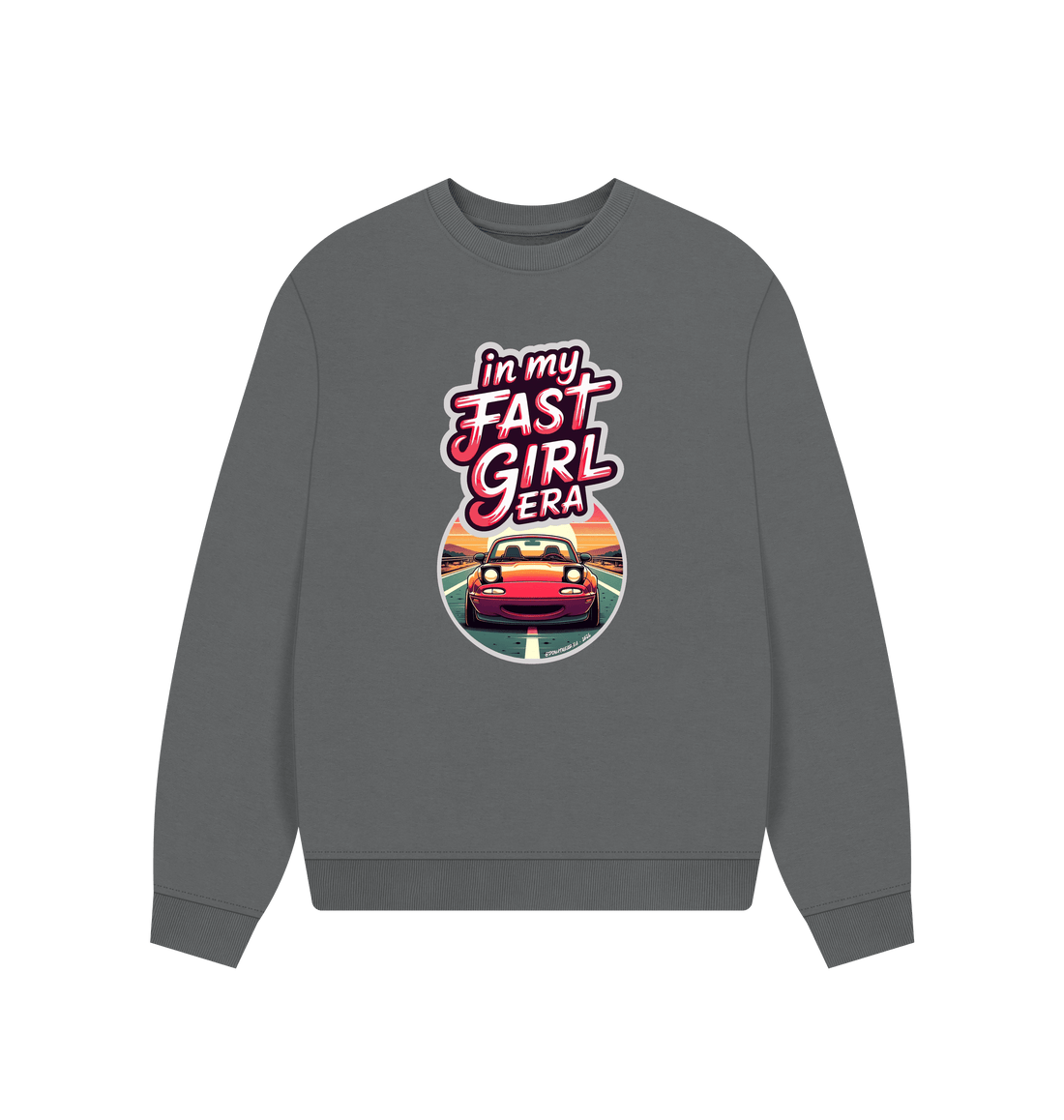 Slate Grey Printed Sweater Front