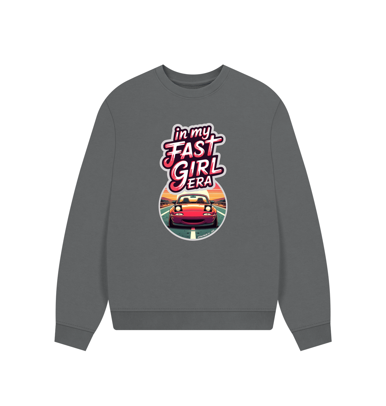 Slate Grey Printed Sweater Front