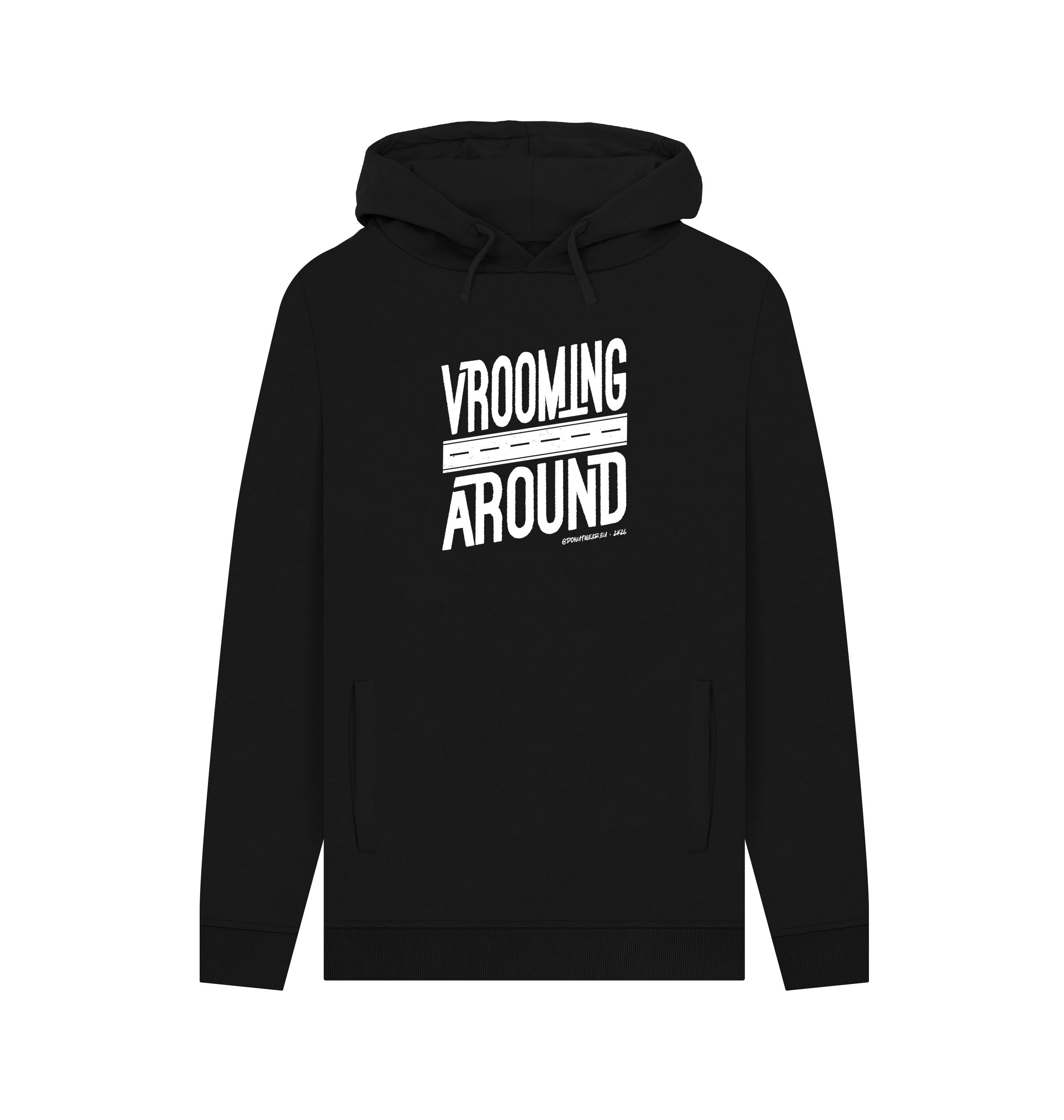 Black Printed Hoody Front