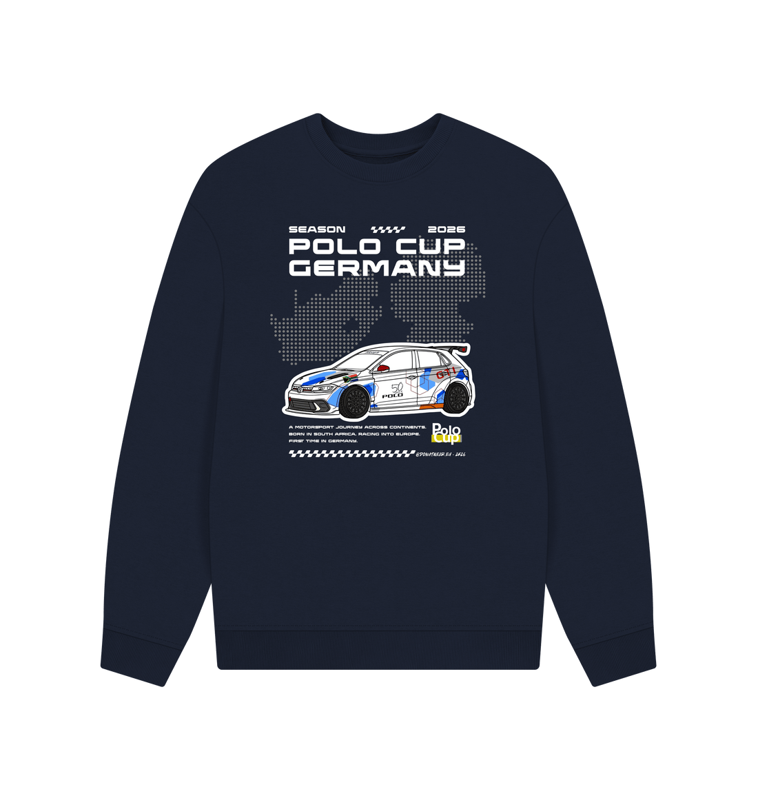 Navy Blue Printed Sweater Front