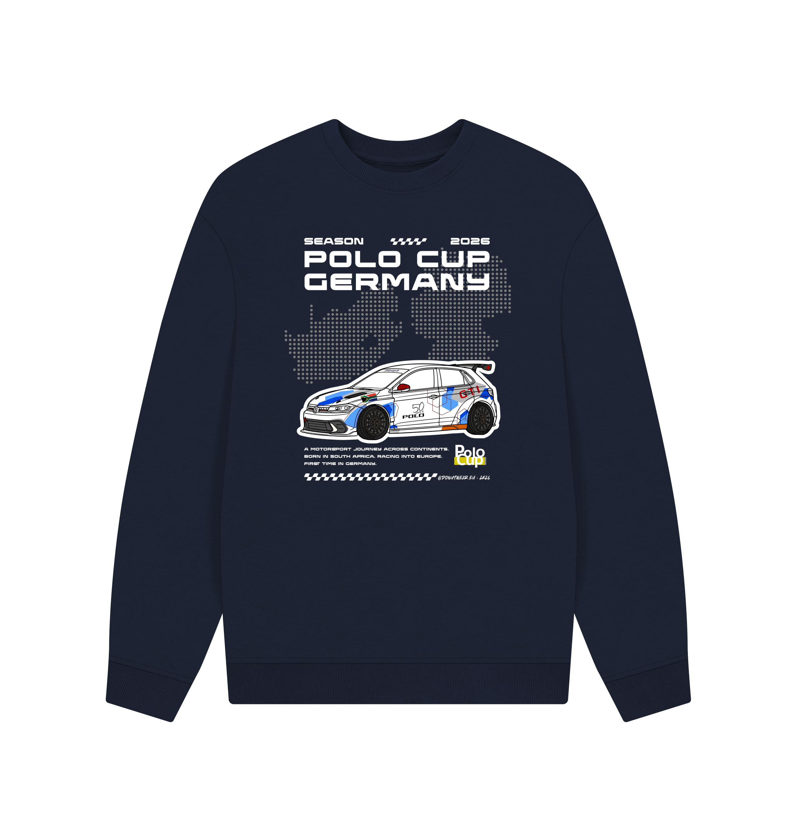 Navy Blue Printed Sweater Front