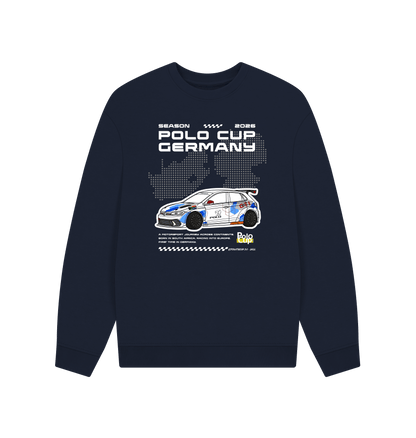 Navy Blue Printed Sweater Front