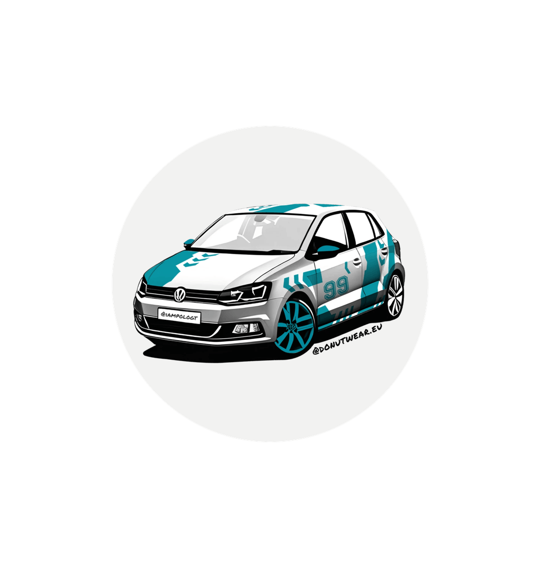 White Printed Circle Sticker