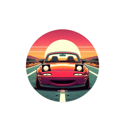 White Printed Circle Sticker Front