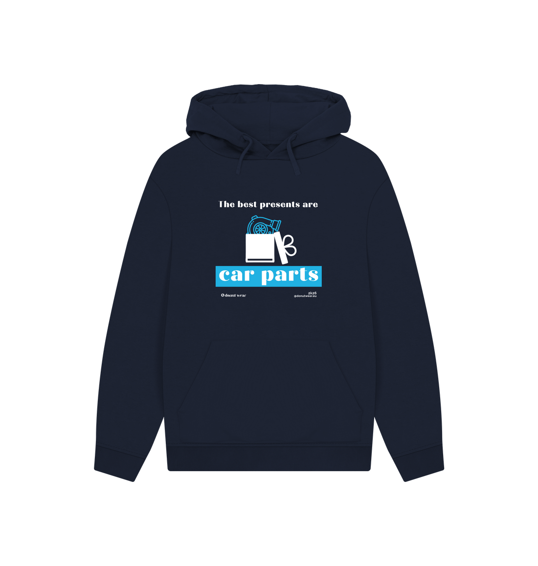 Navy Printed Hoody Front