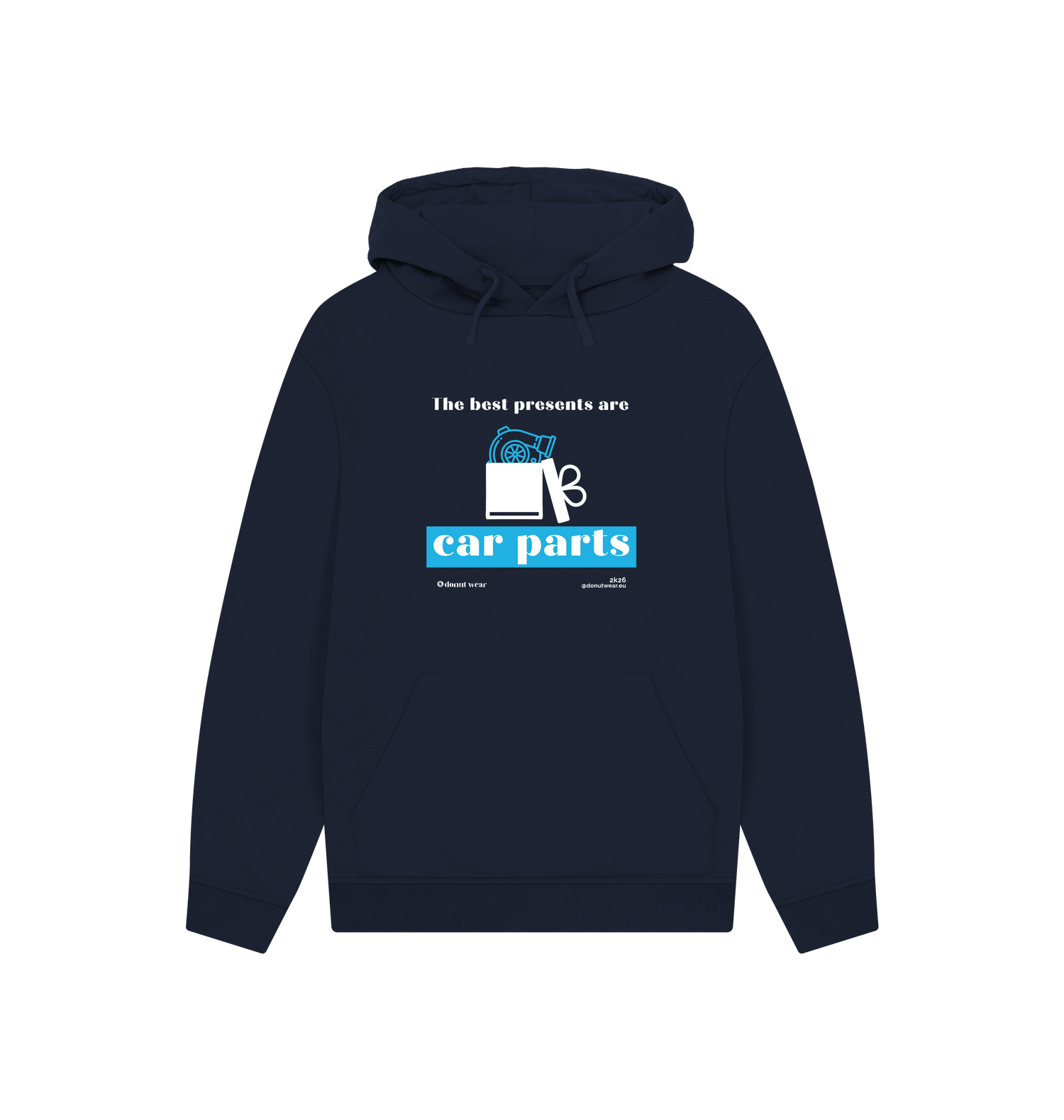 Navy Printed Hoody Front