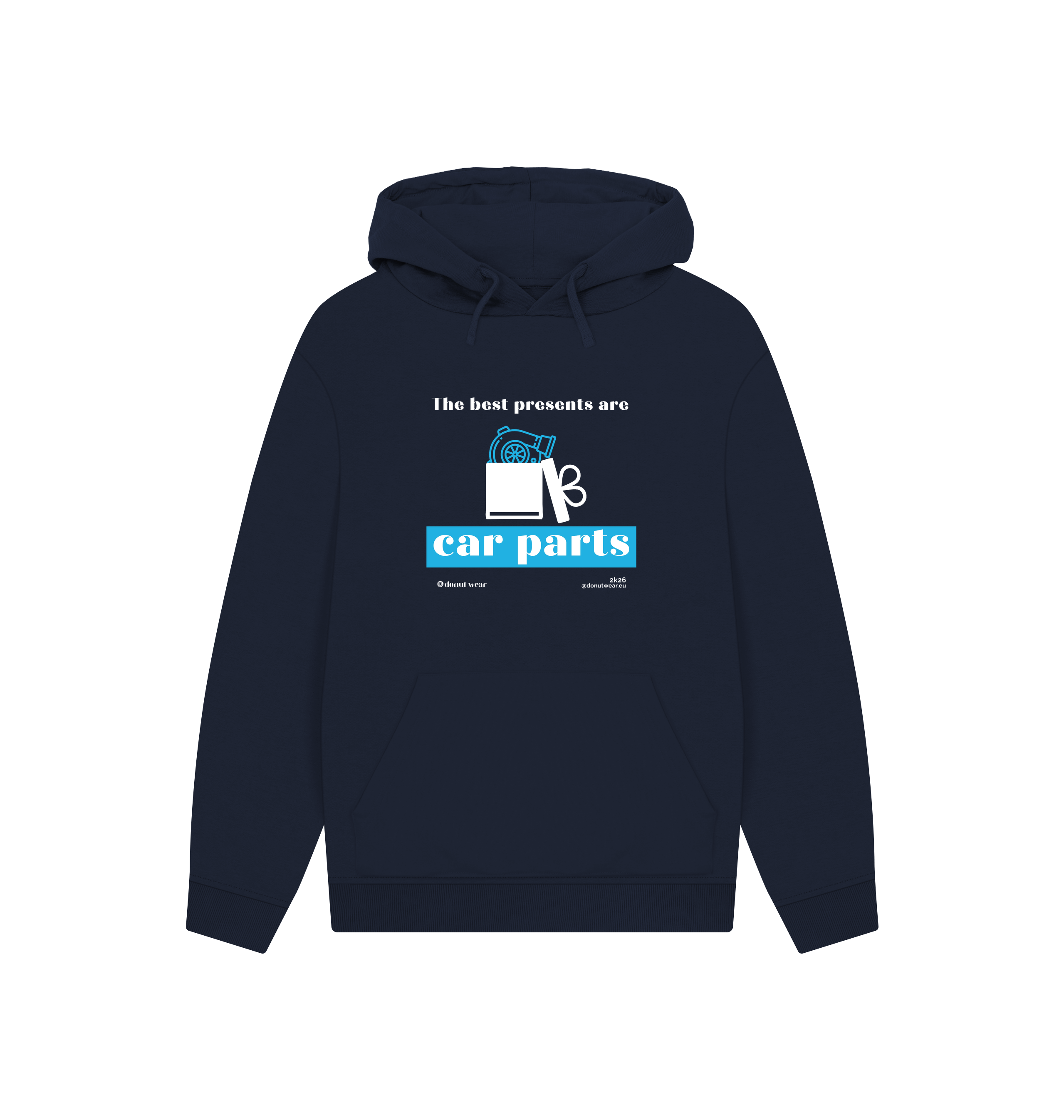 Navy Printed Hoody Front