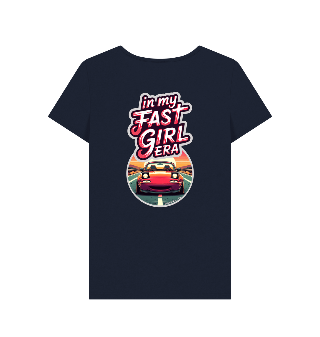 Navy Blue Printed T-shirt Back