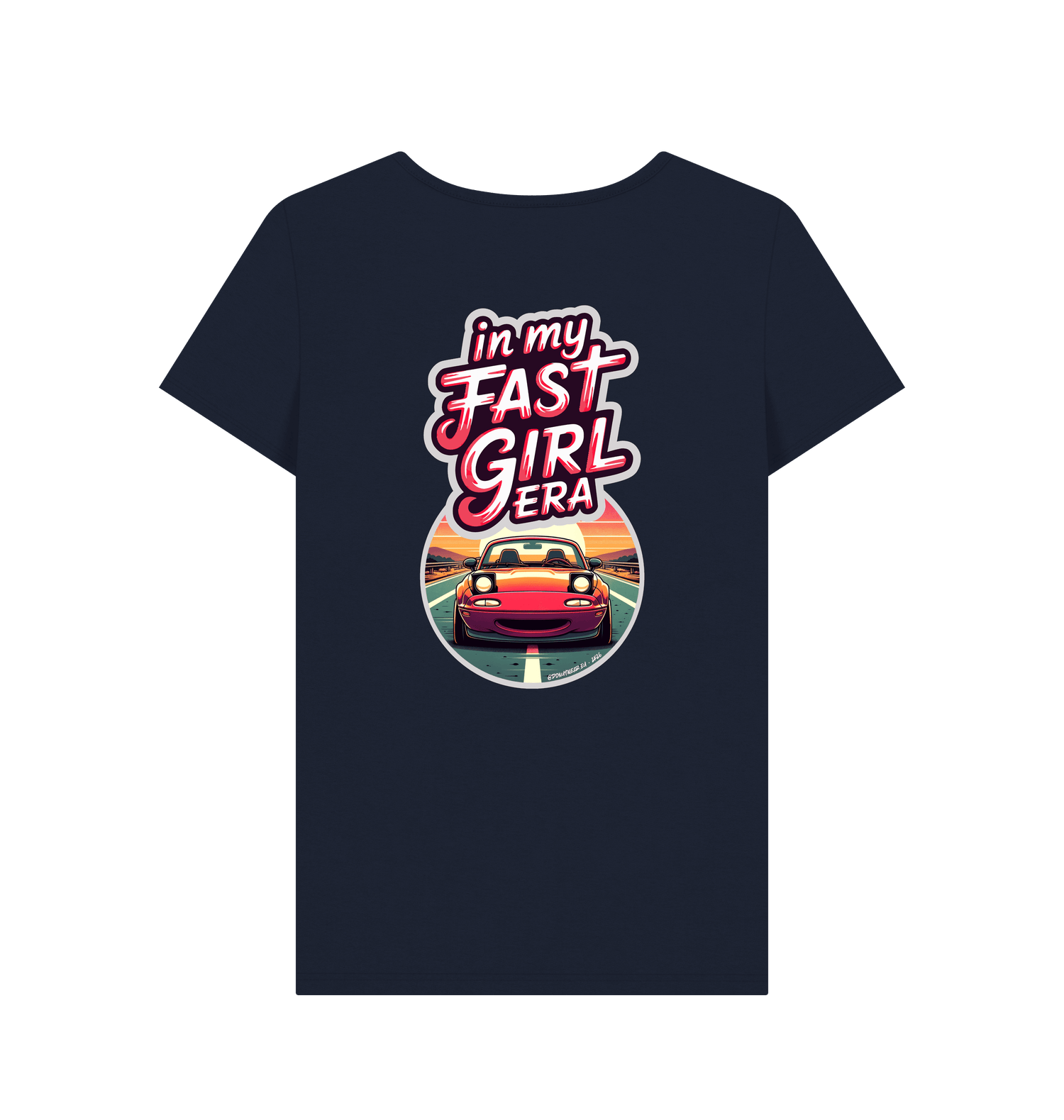 Navy Blue Printed T-shirt Back