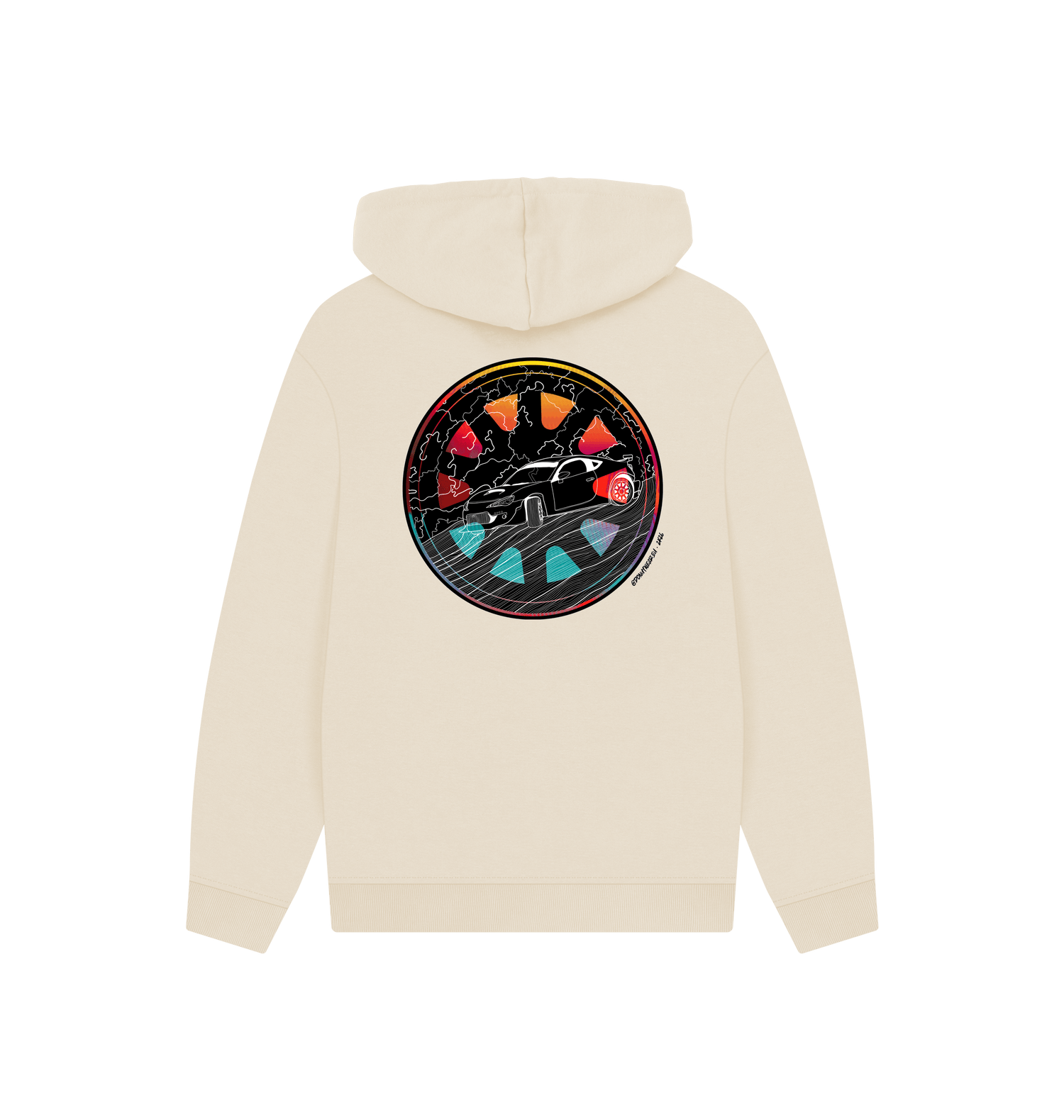 Oat Printed Hoody Back