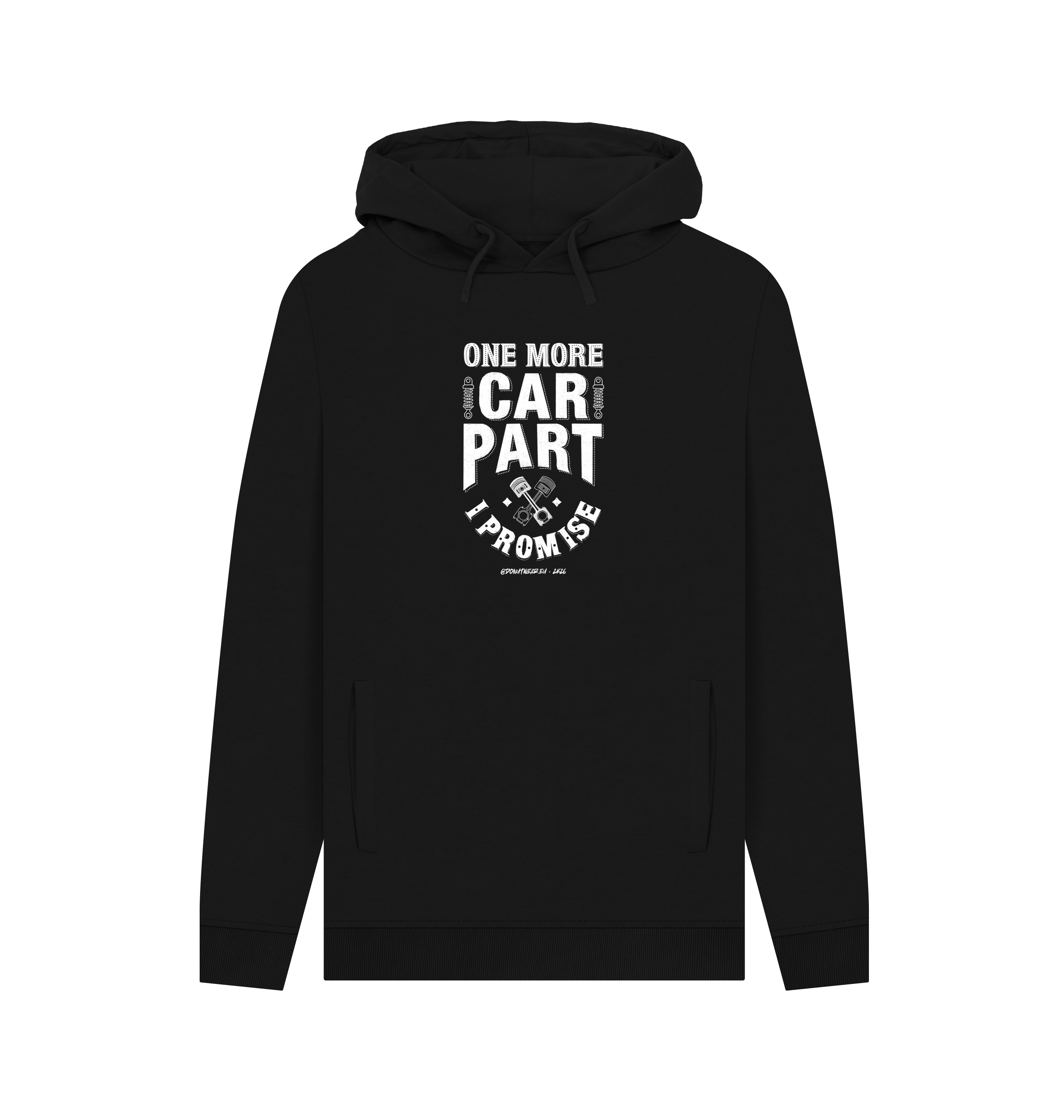 Black Printed Hoody Front
