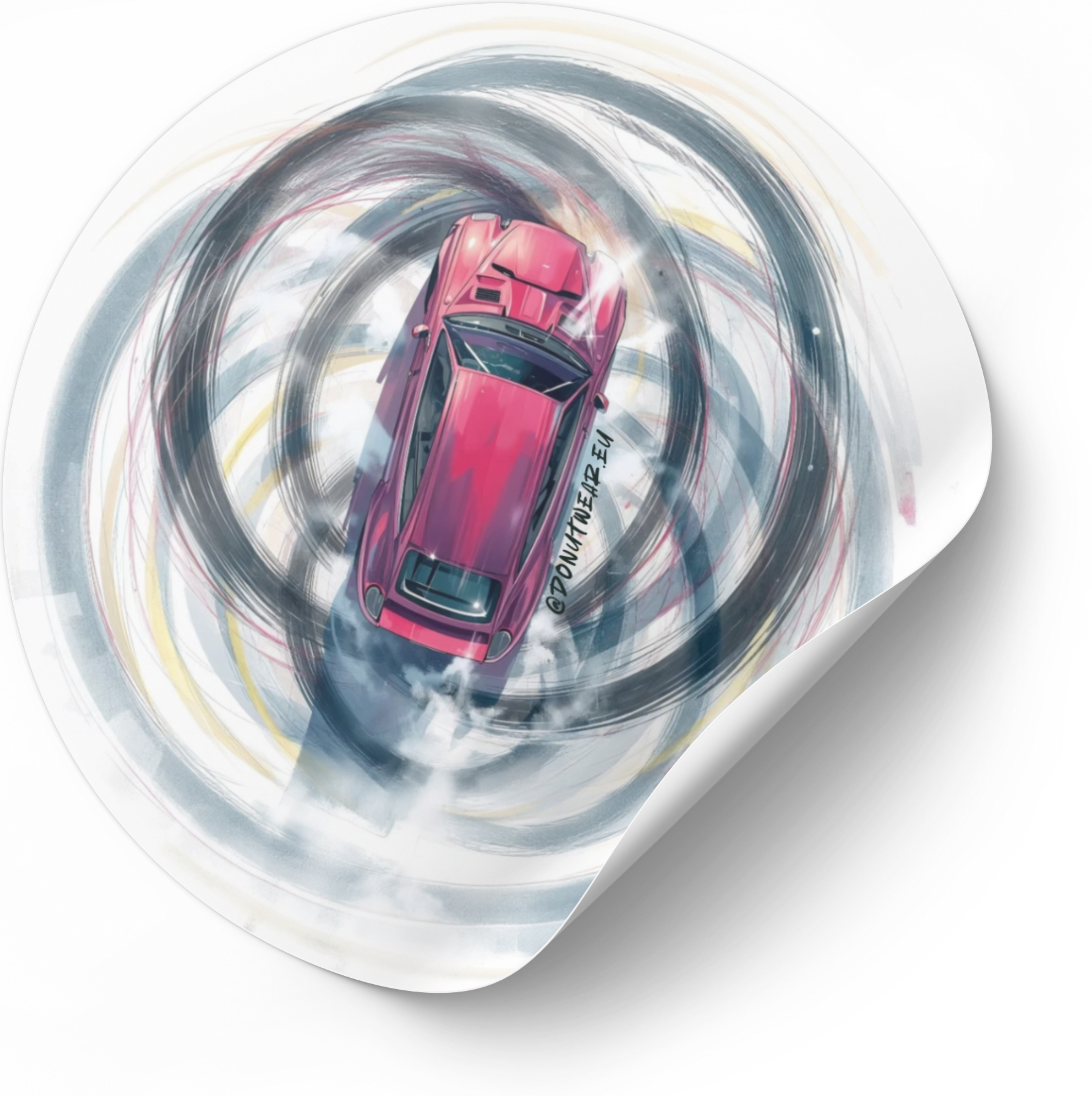 Doing donuts - circle sticker (60 x 60mm)