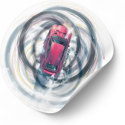 Doing donuts - circle sticker (60 x 60mm)