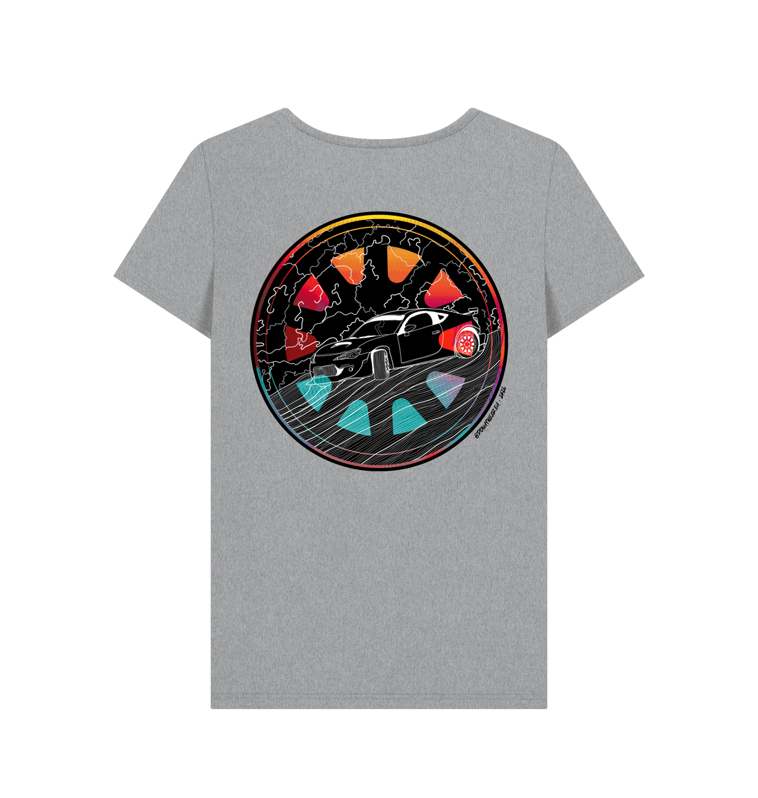Athletic Grey Printed T-shirt Back