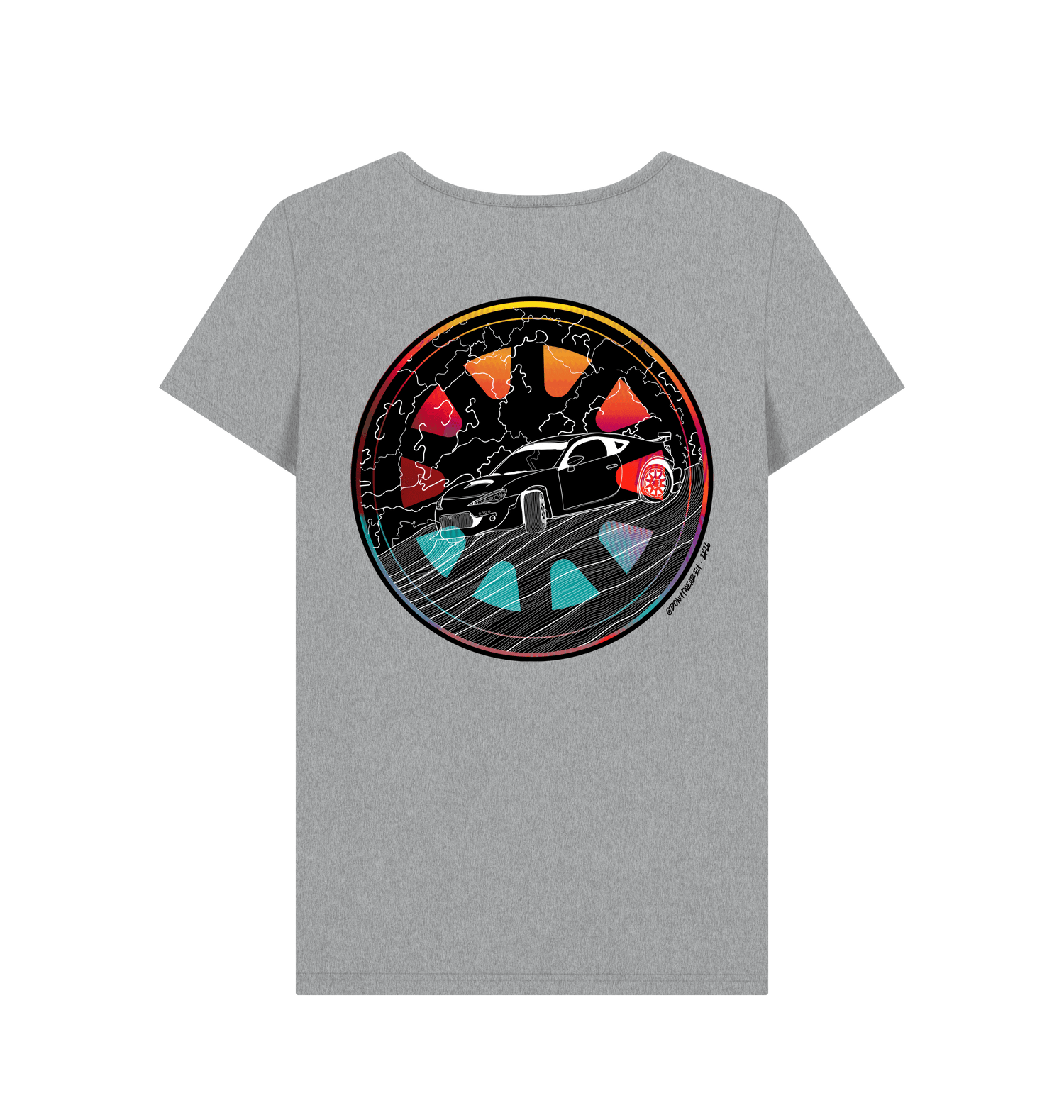 Athletic Grey Printed T-shirt Back