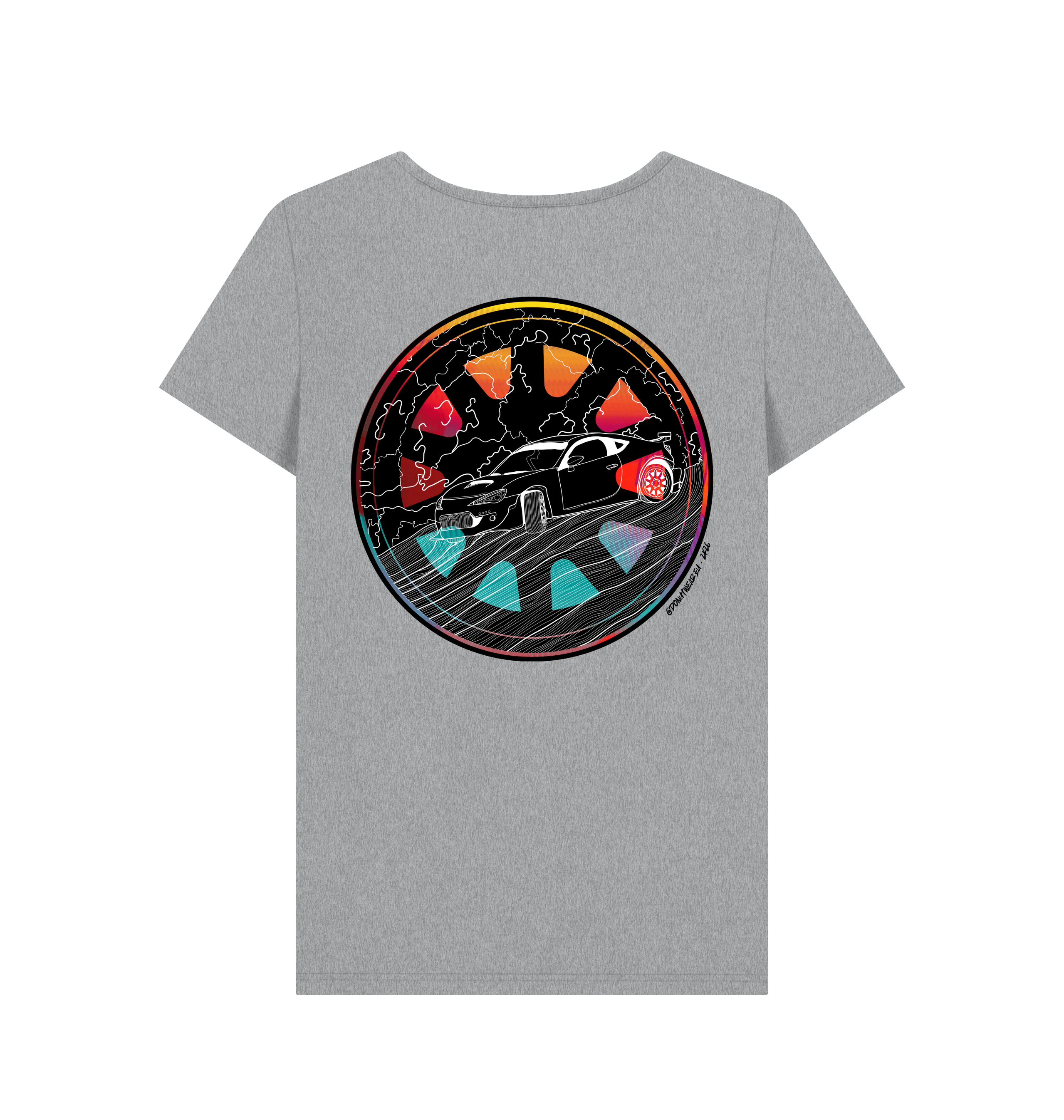 Athletic Grey Printed T-shirt Back