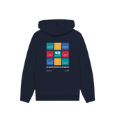 Navy Printed Hoody Back