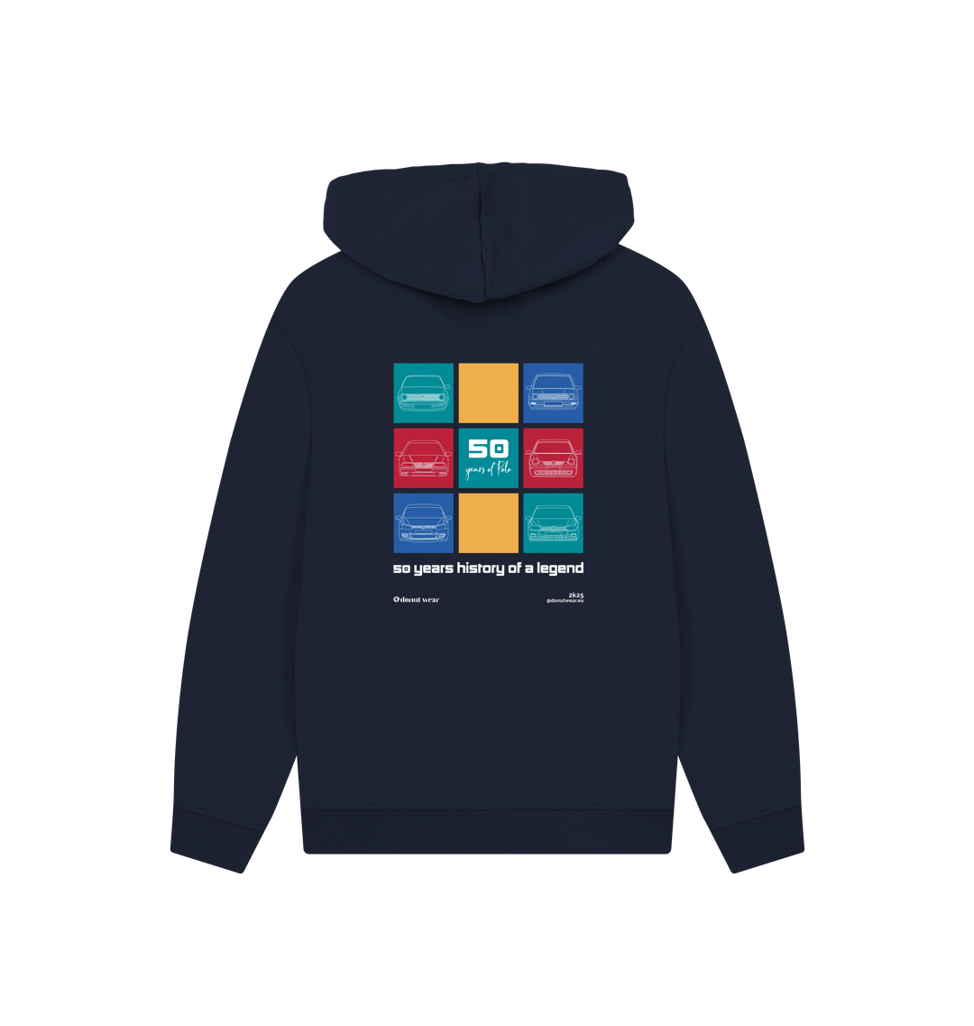 Navy Printed Hoody Back