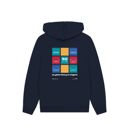 Navy Printed Hoody Back