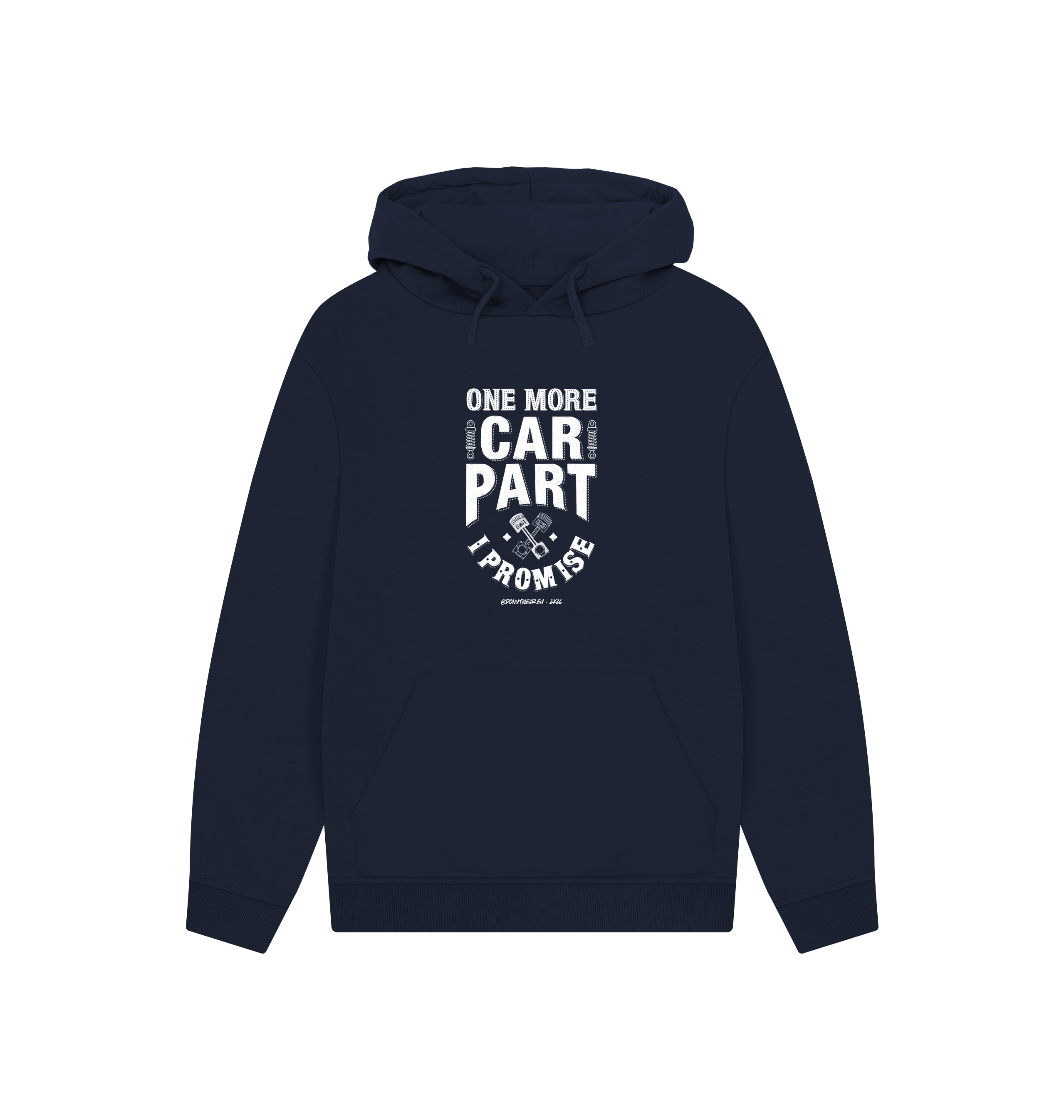 Navy Printed Hoody Front