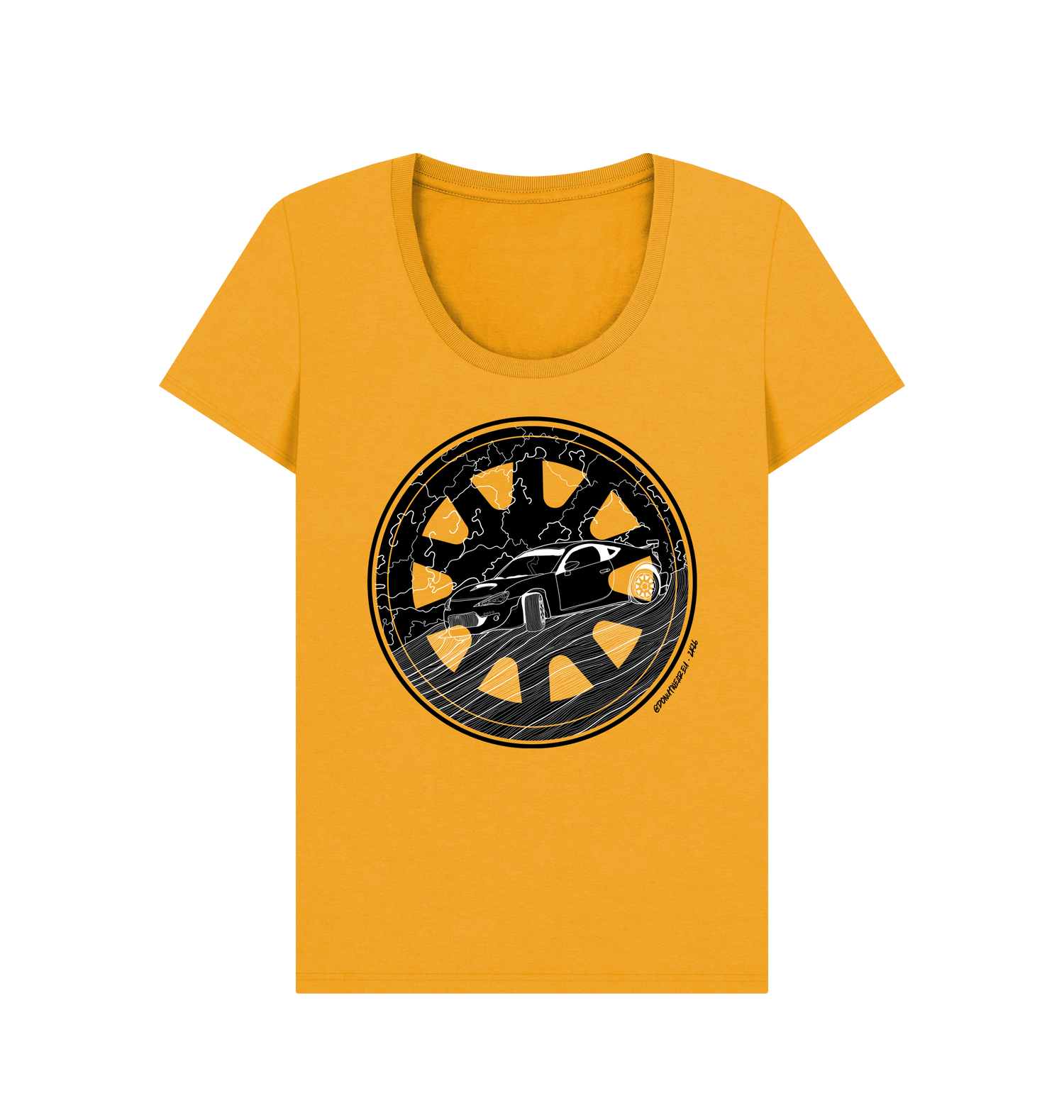 Mustard Printed T-shirt Front