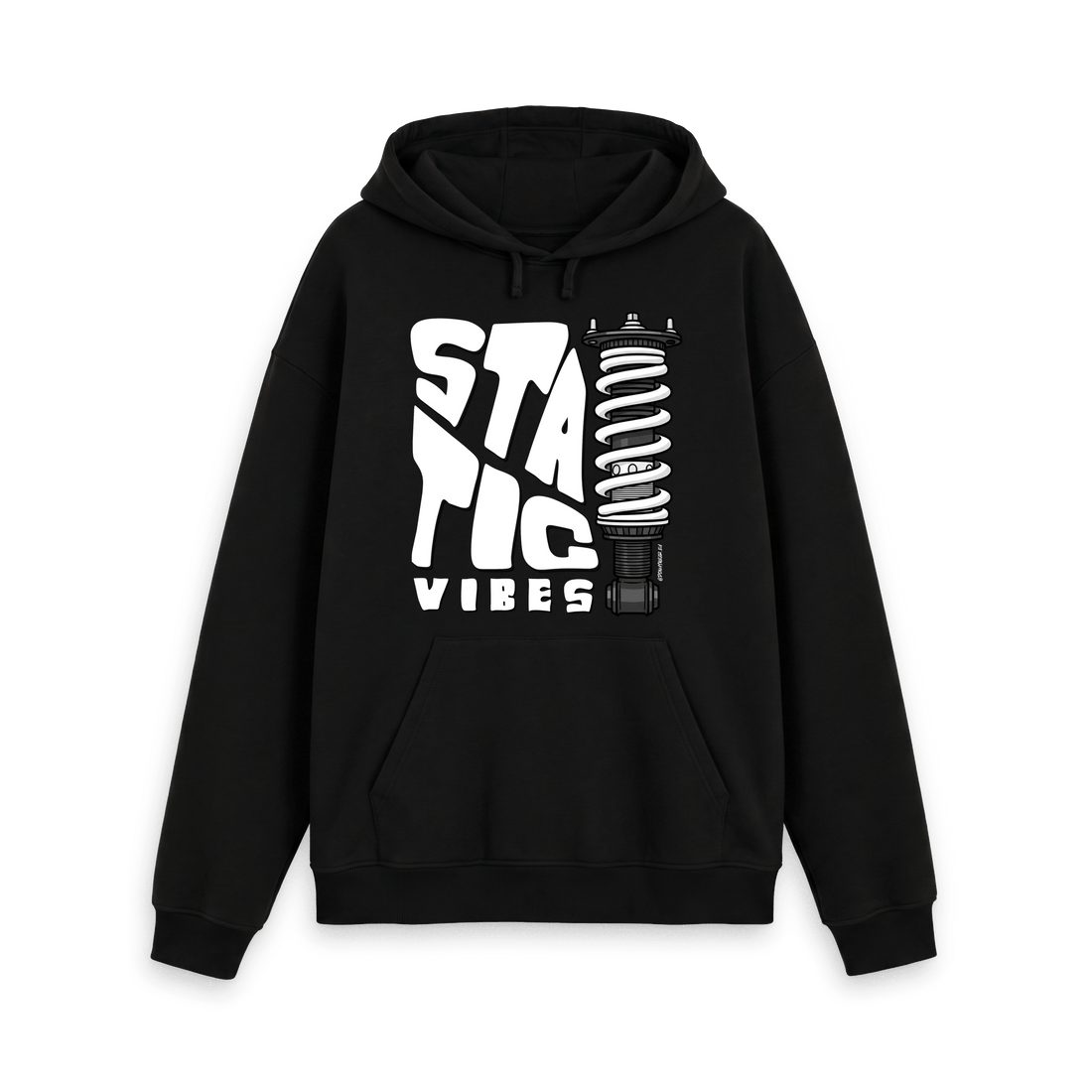 Black Printed Hoody Front