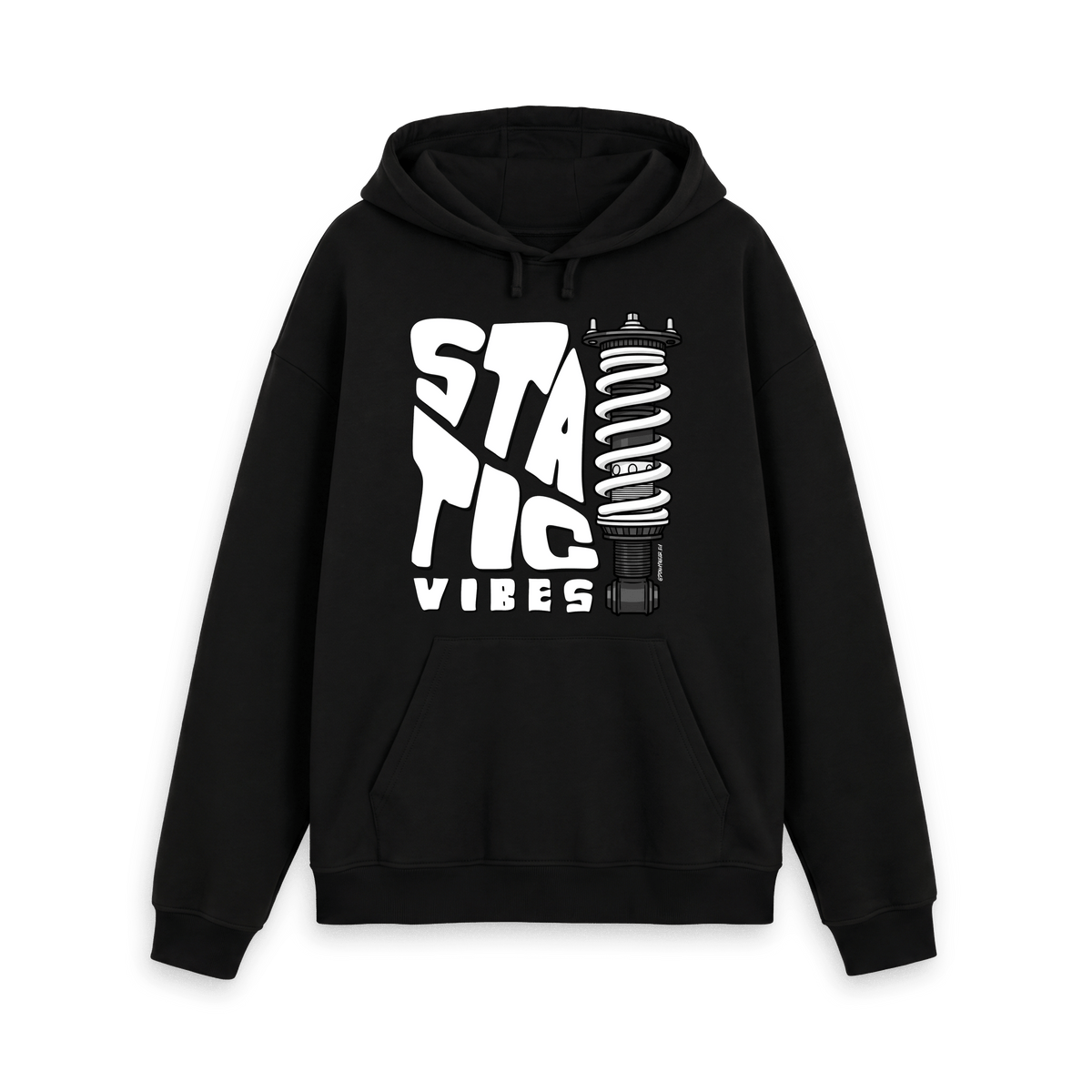 Black Printed Hoody Front