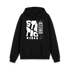 Black Printed Hoody Front