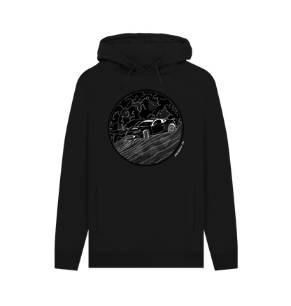 Black Printed Hoody Front