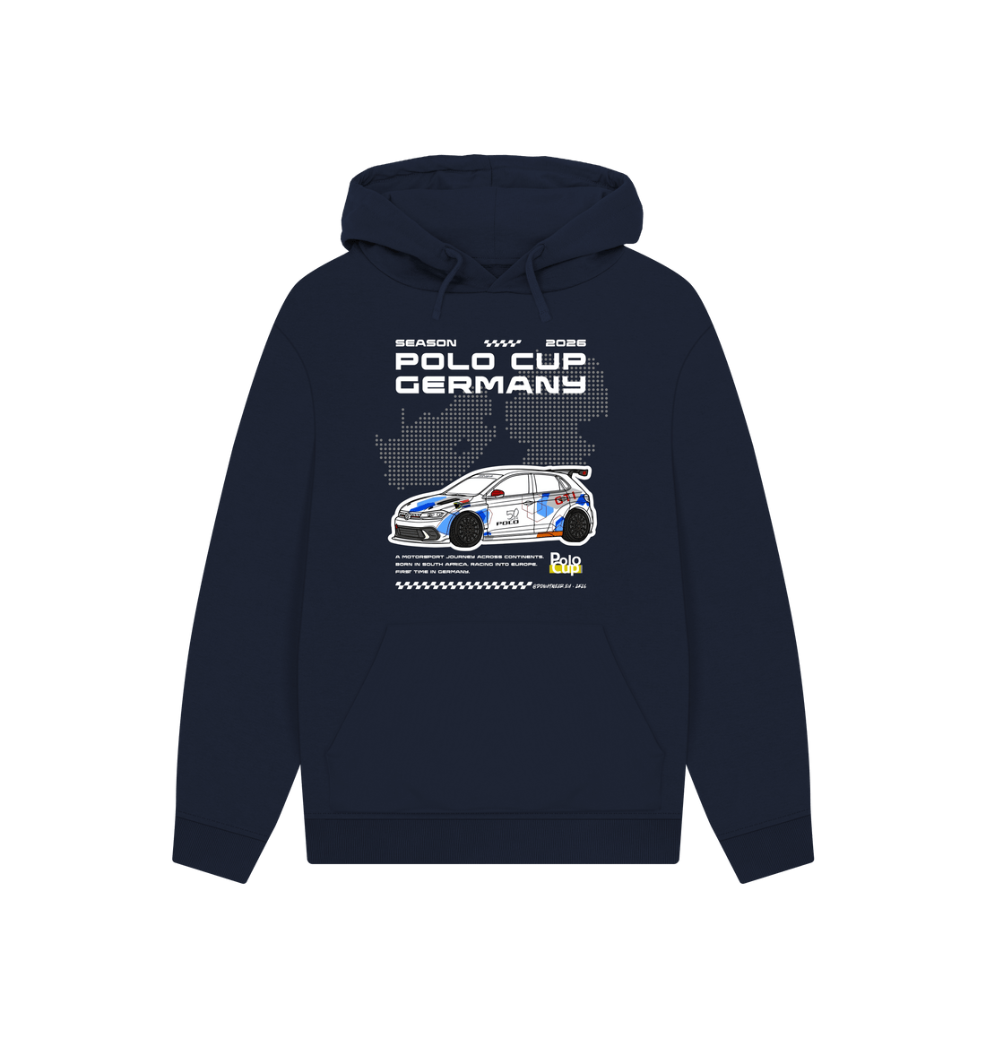 Navy Printed Hoody Front