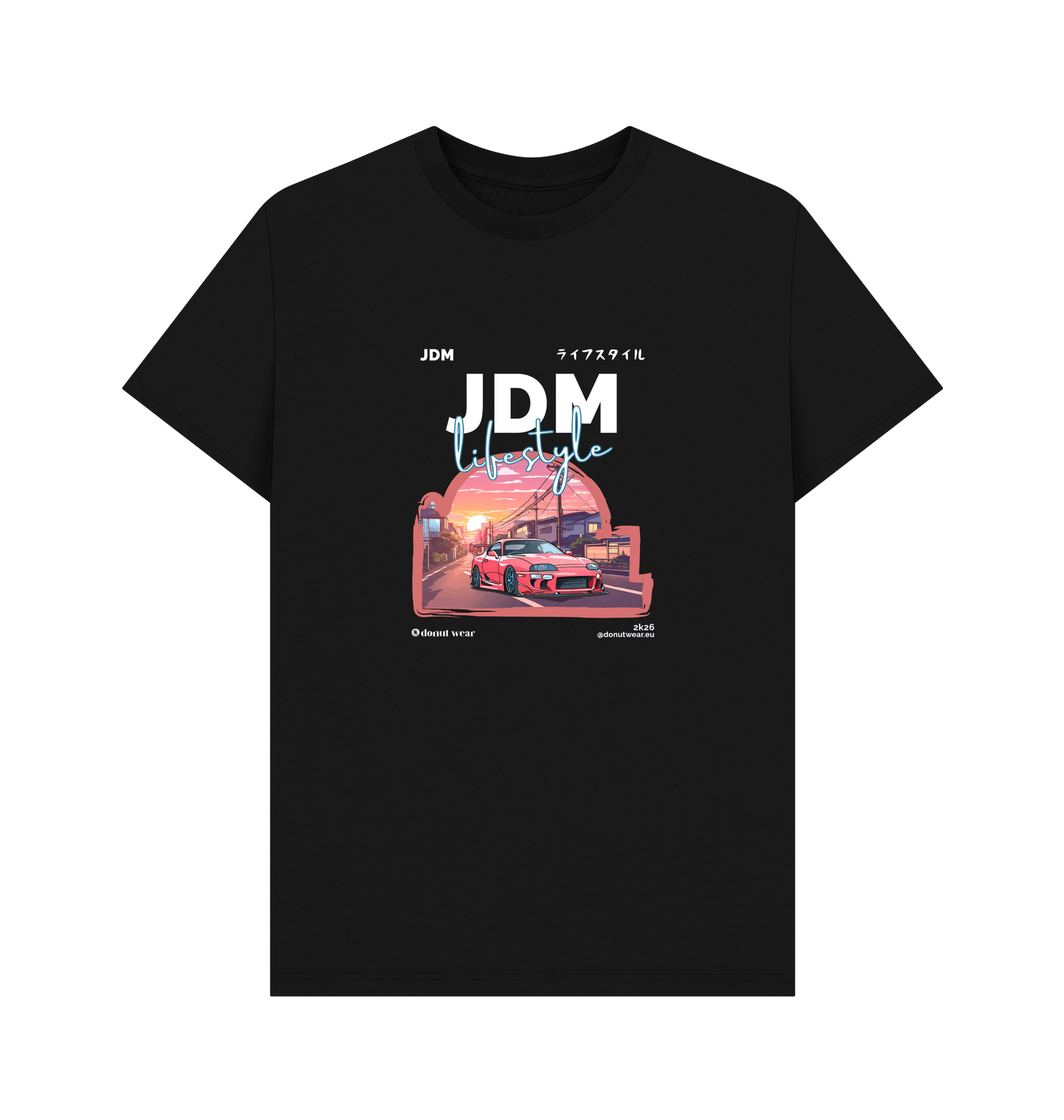 Black Printed T-shirt Front