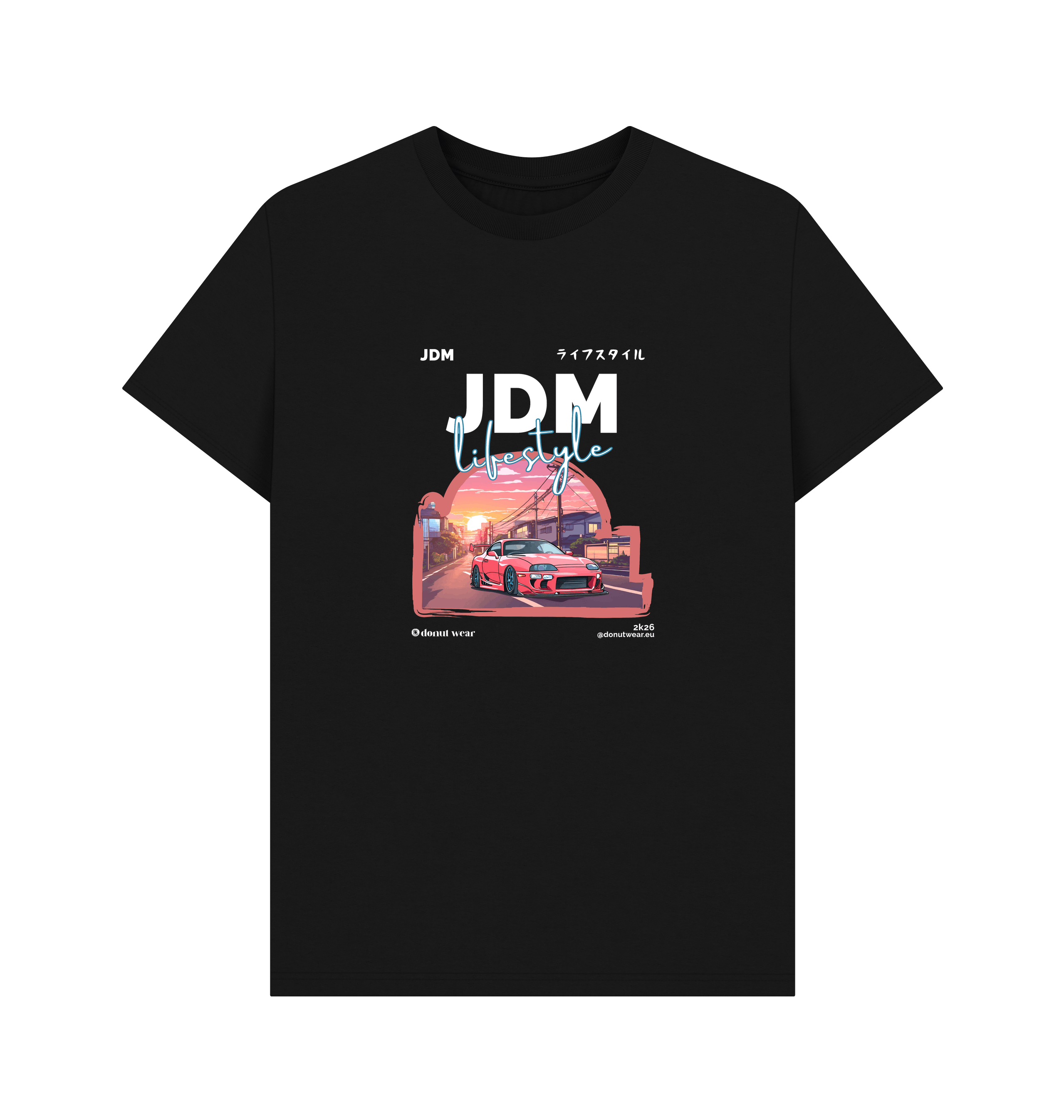 Black Printed T-shirt Front