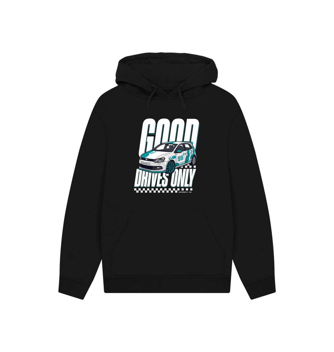 Black Printed Hoody Front