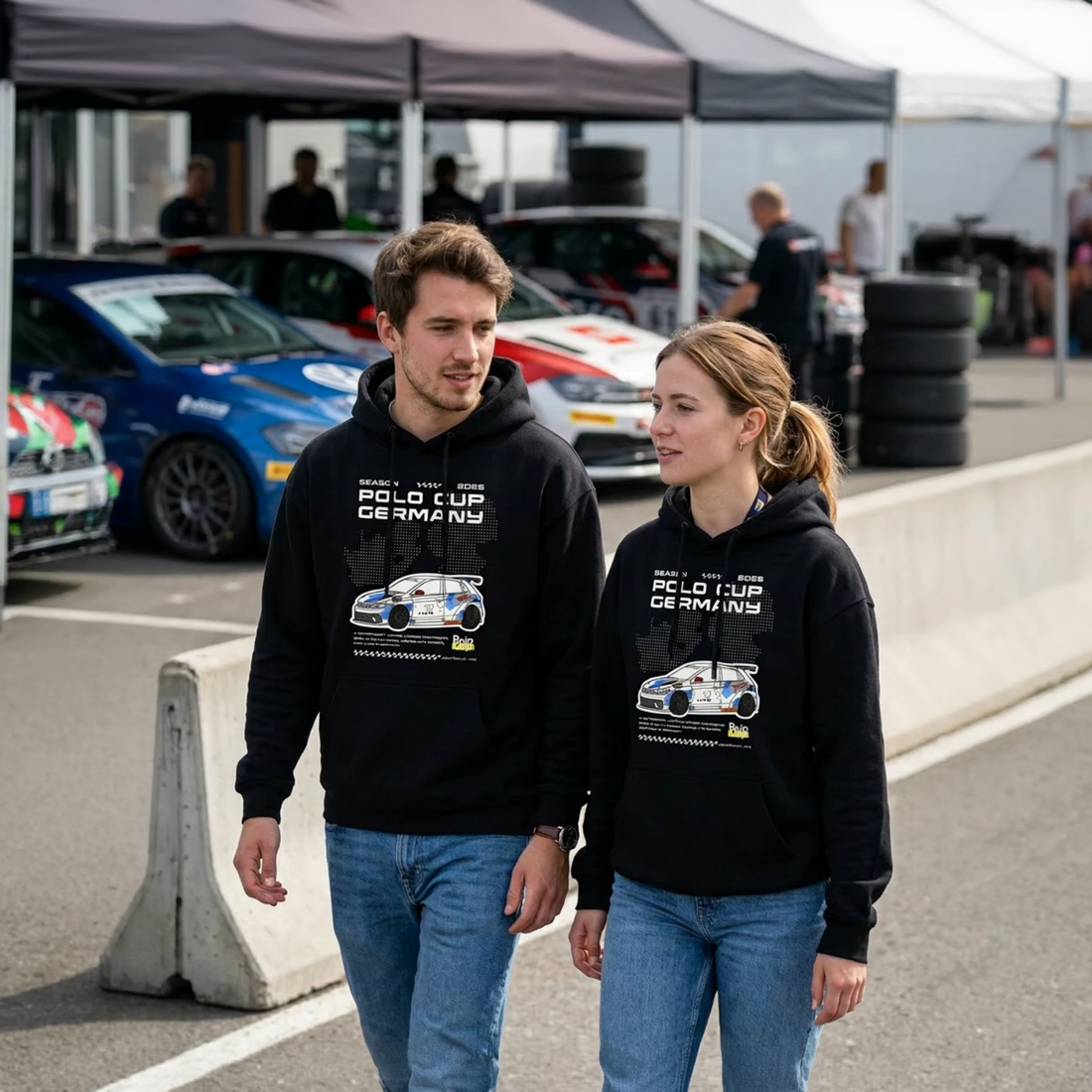 Lap One - unisex kangaroo pocket hoodie - black