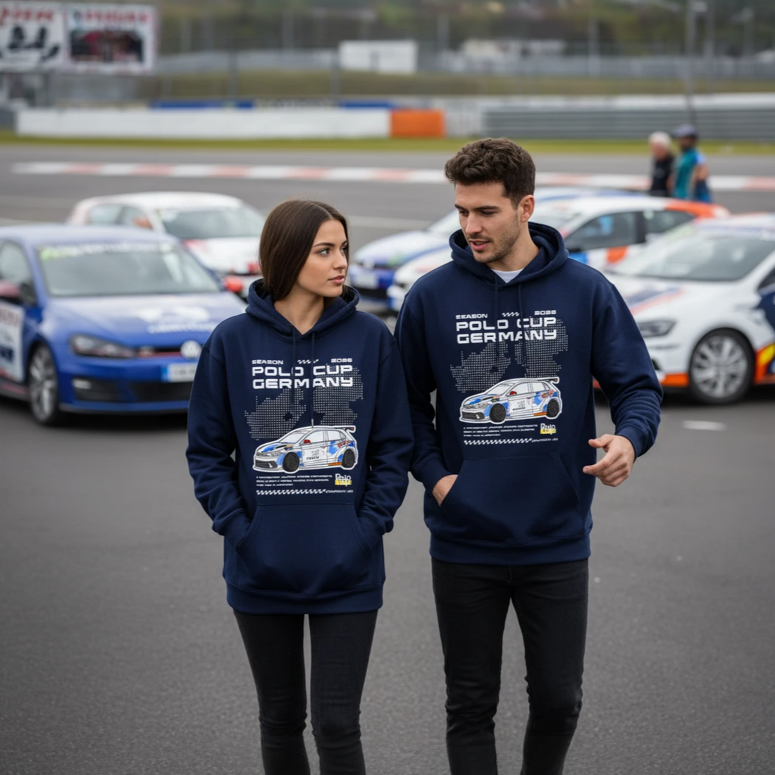 Lap One - unisex kangaroo pocket hoodie - navy